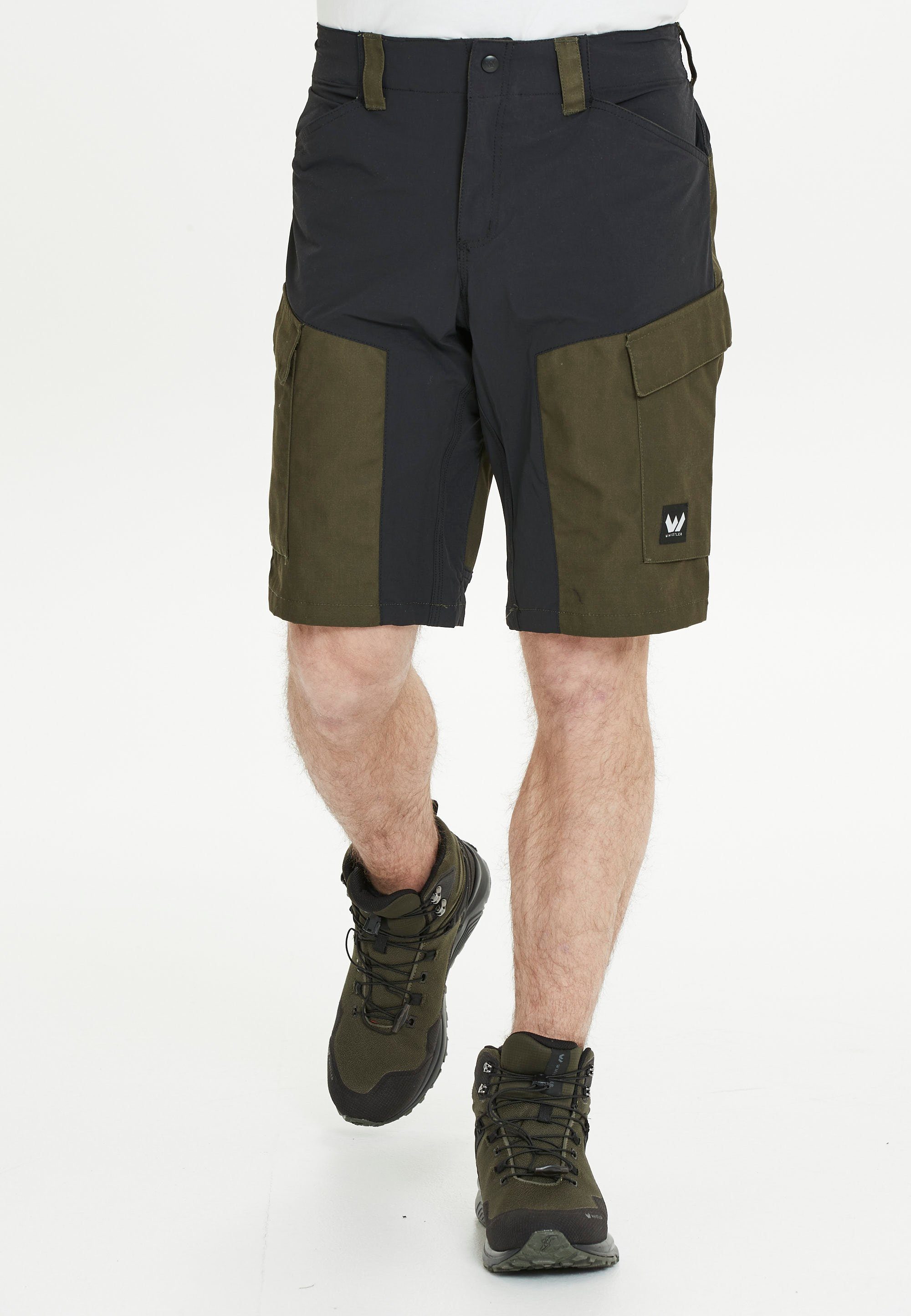 WHISTLER Shorts ROMMY mit atmungsaktivem Materialmix dunkelgrün-schwarz