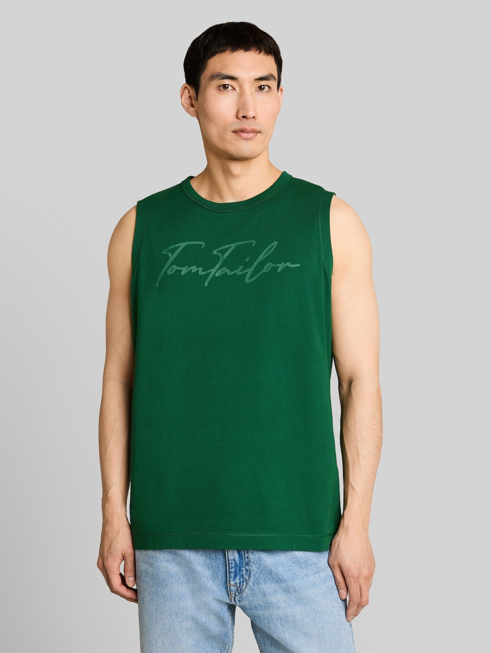 TOM TAILOR Tanktop T-Shirt Tanktop mit Logo-Print