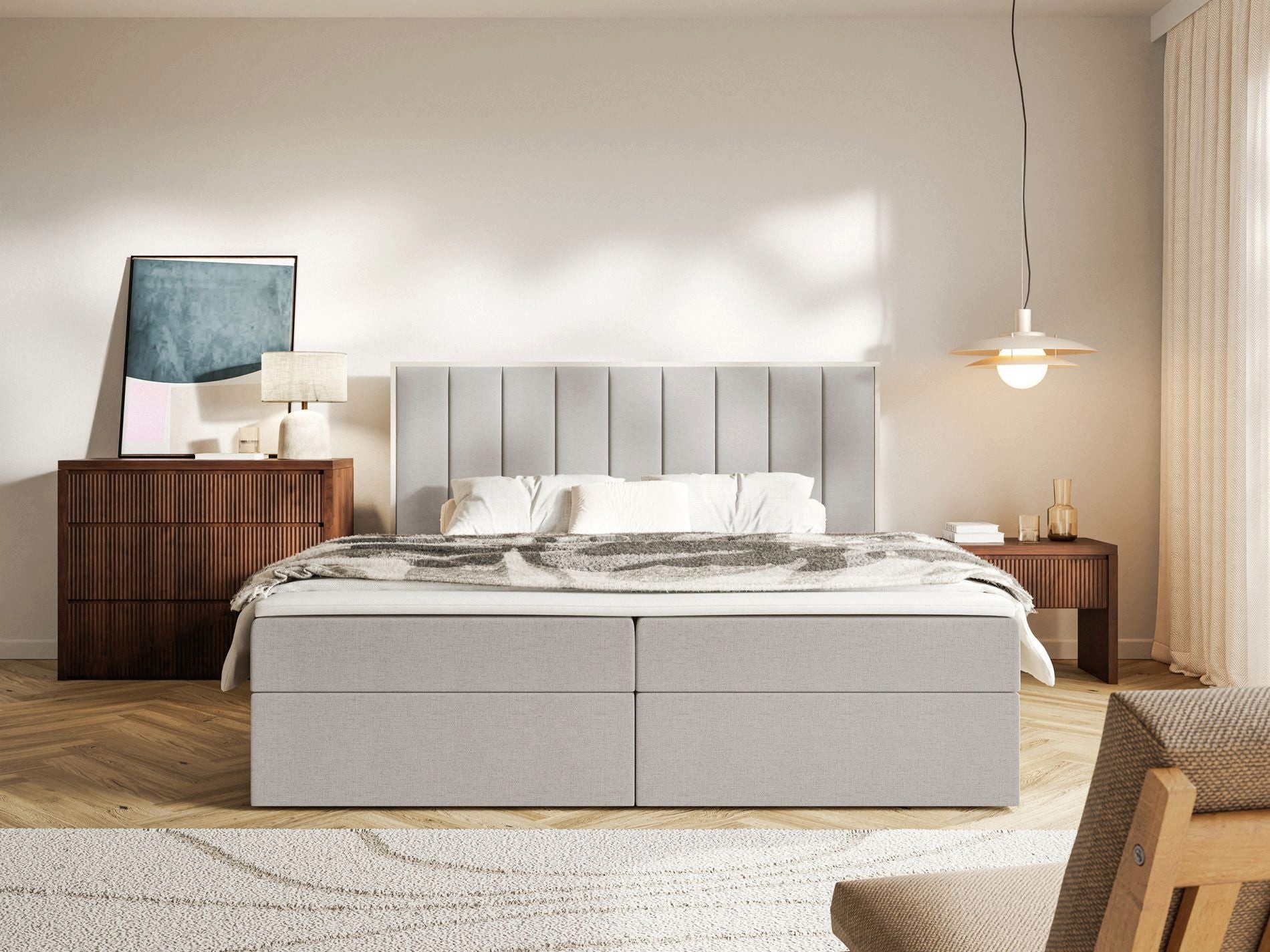 Selsey Boxbett TOGENTS, mit Bettkasten, Topper & Matratze, Chenille hydrophob