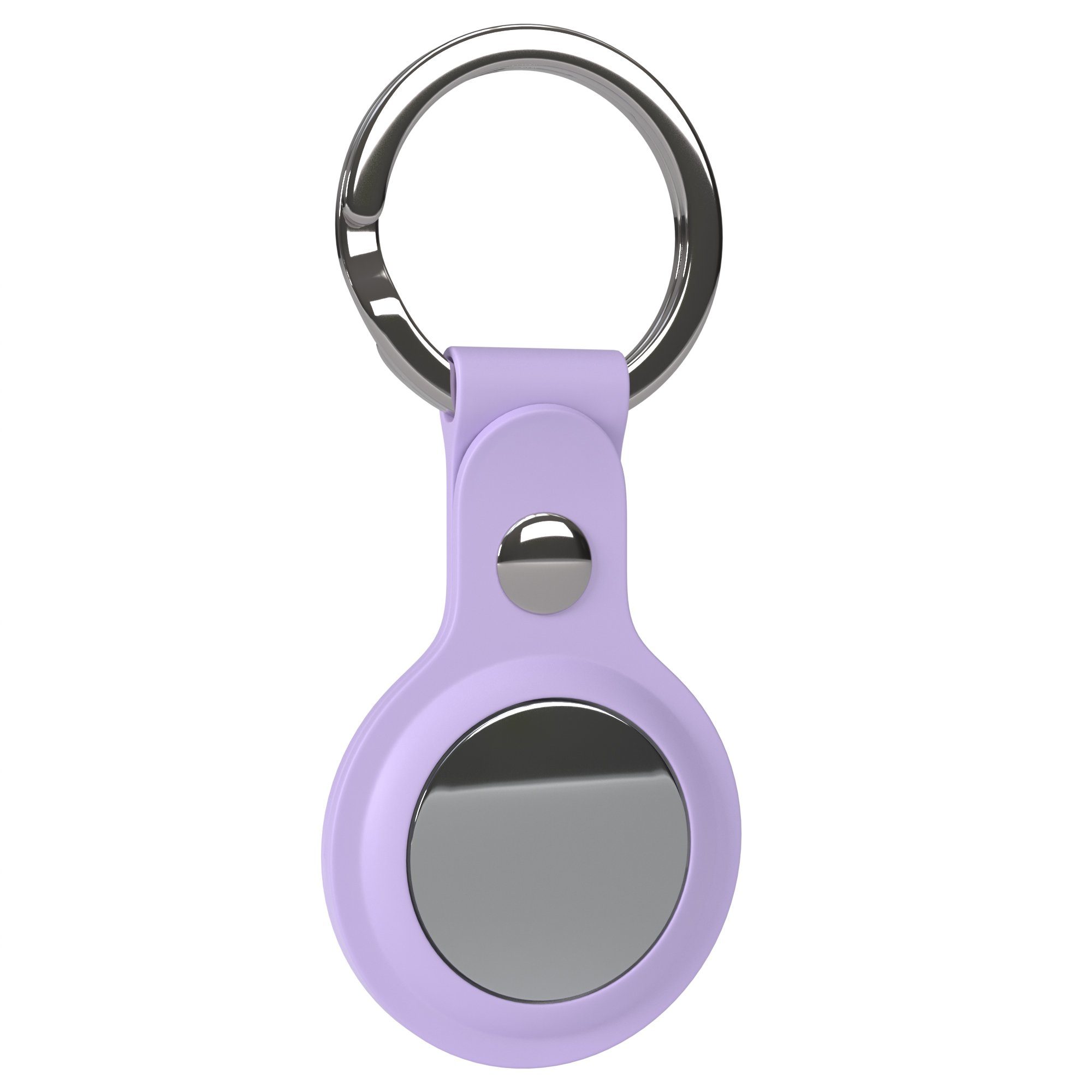 EAZY CASE Schlüsselanhänger Anhänger kompatibel mit Apple AirTag, Airtags Hülle aus Silikon Ring Schlüsselring Kratzfeste Tasche Lila