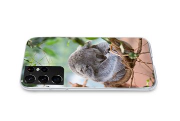 MuchoWow Handyhülle Koala - Zweige - Kinder - Jungen - Mädchen, Phone Case, Handyhülle Samsung Galaxy S21 Ultra, Silikon, Schutzhülle