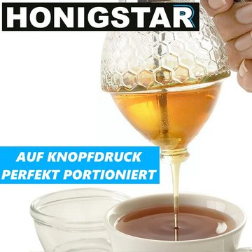 MAVURA Honigglas HONIGSTAR Honig Spender Honigtopf Dosierer Honigbirne Sirup, Dosierspender Dispenser Dosierpumpe Pumpspender
