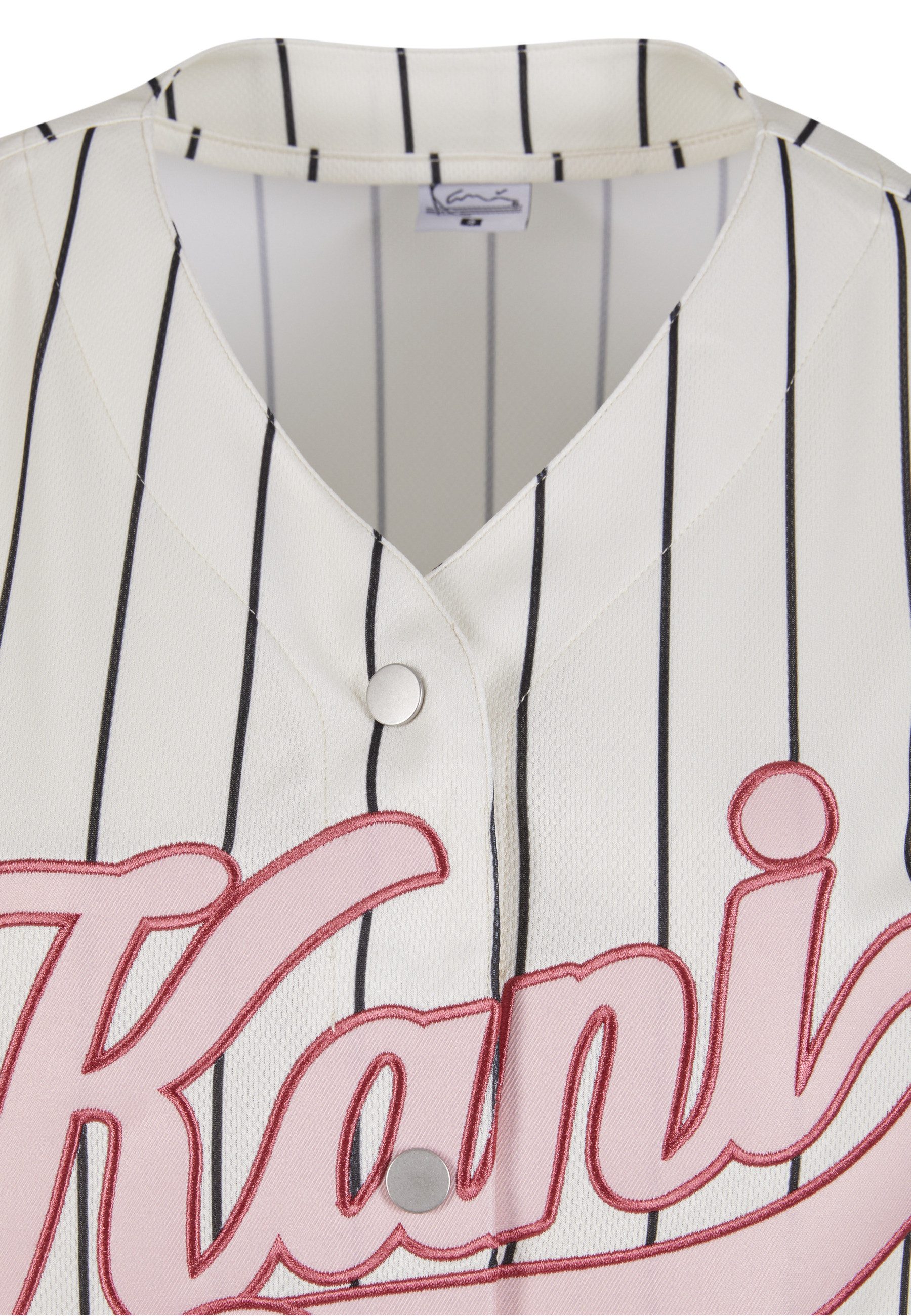 Karl Kani Langarmhemd Karl Kani Varsity Heart Pinstripe Baseball Shirt