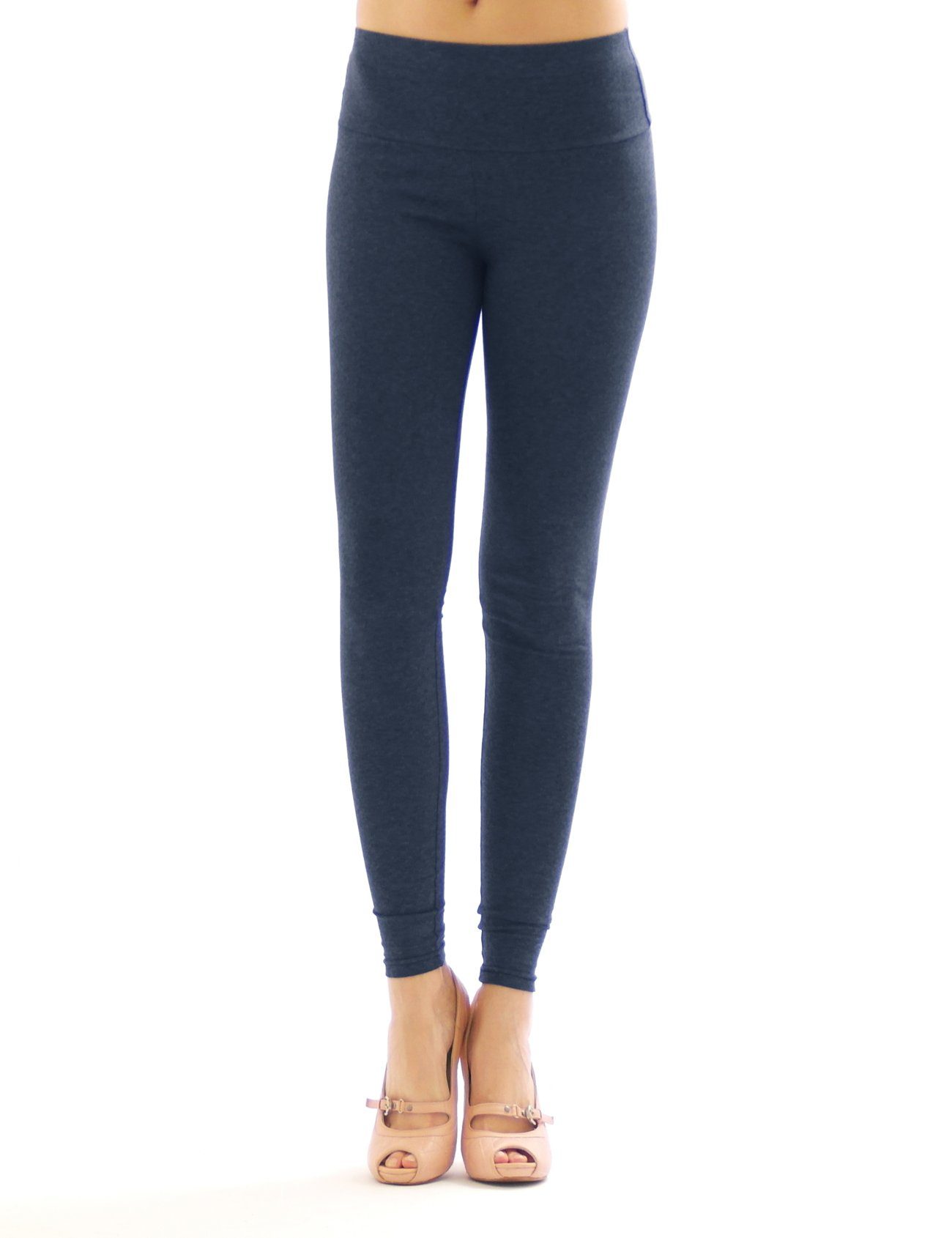 SYS Leggings Damen Leggings lang hoher Bund Baumwolle blickdicht Jeans