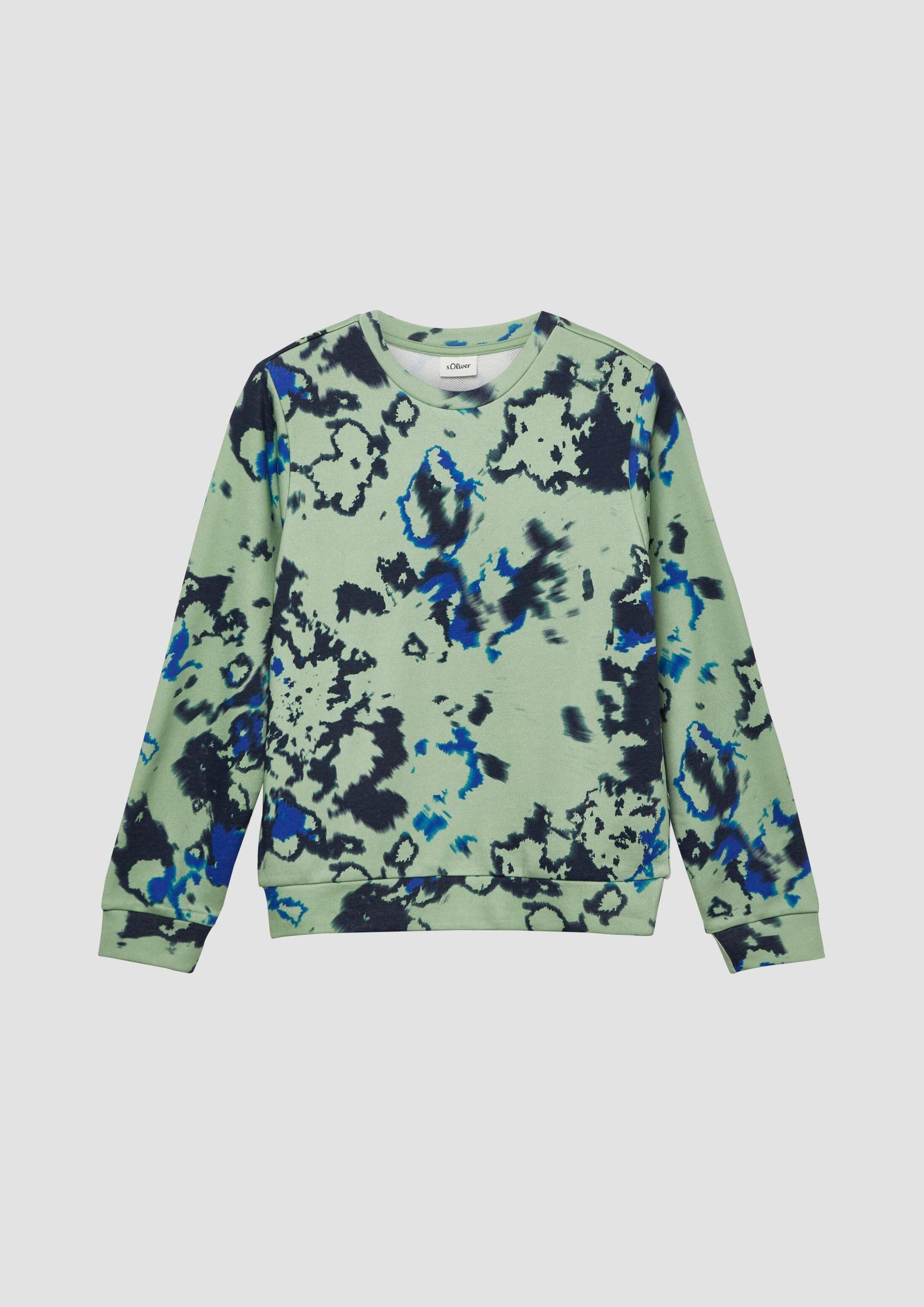 s.Oliver Sweatshirt Sweatshirt Sweatshirt mit All-over-Print