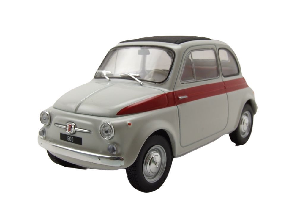 Modellauto Fiat 500 1960 weiß rot