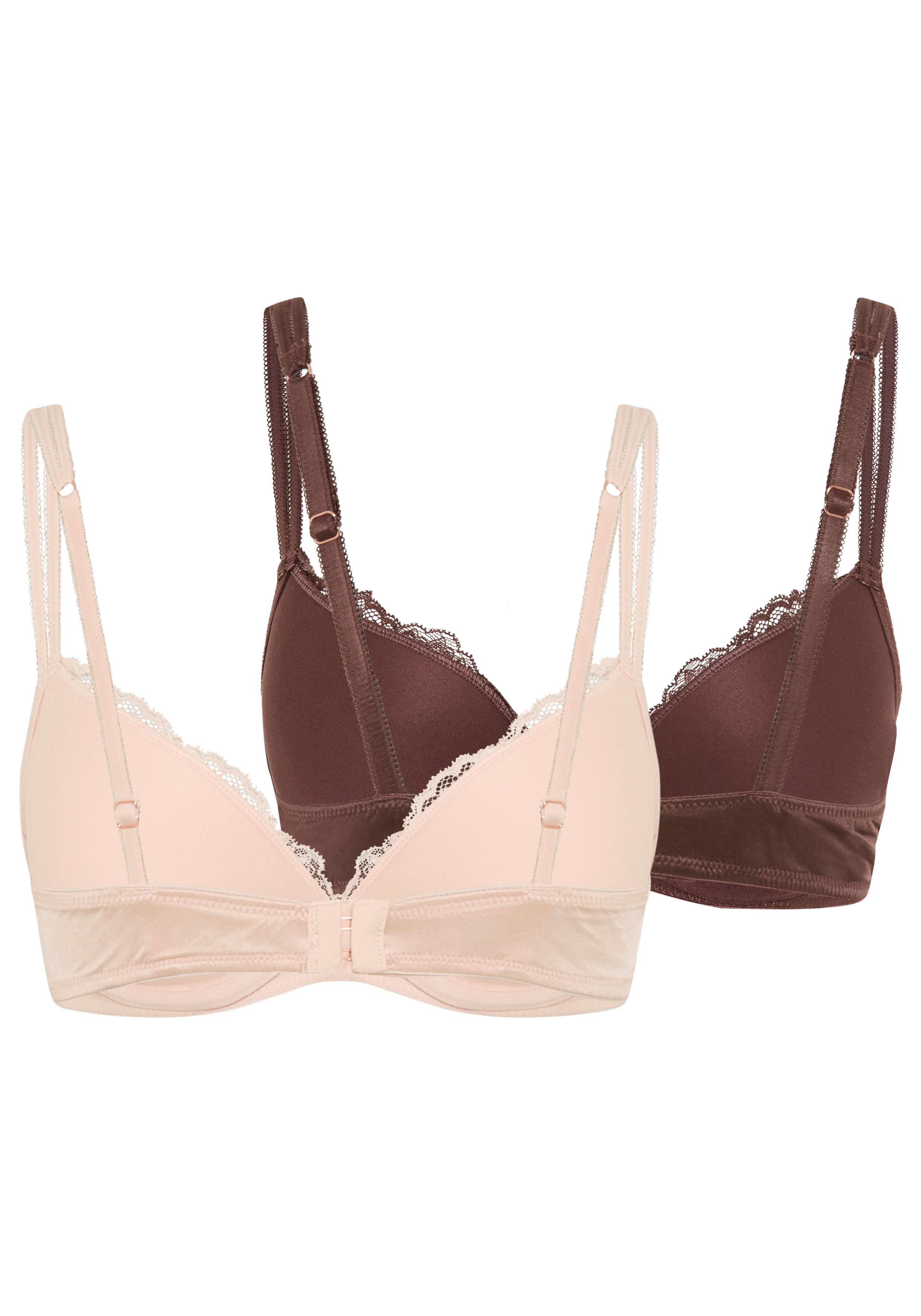 Dorina Push-up-BH Origins Shiny Micro (2er Pack) vorgeformte Cups, Spitzendetails, Doppelträger vorn