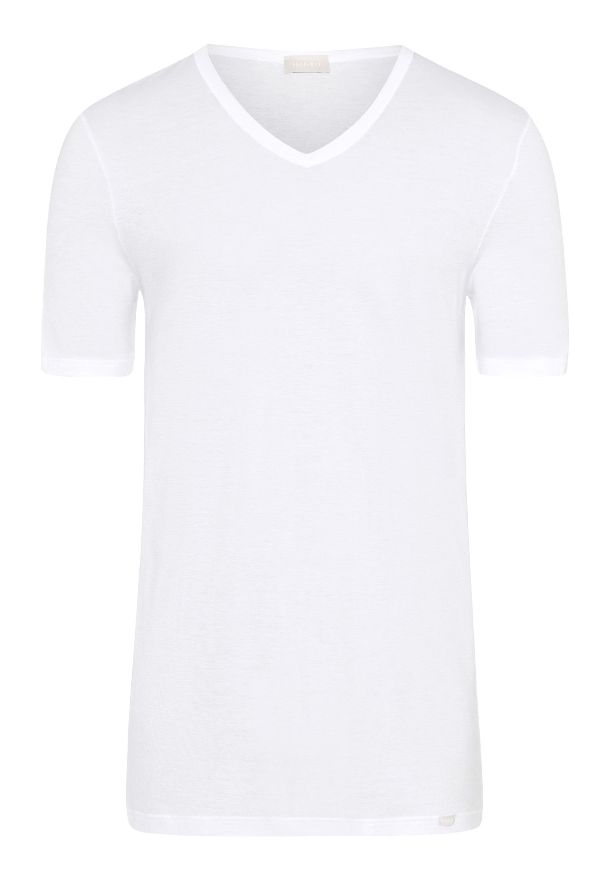 Hanro Unterhemd Unterhemd / Baumwolle - white Shirt - (1-St) Kurzarm Schnelltrocknend Ultralight