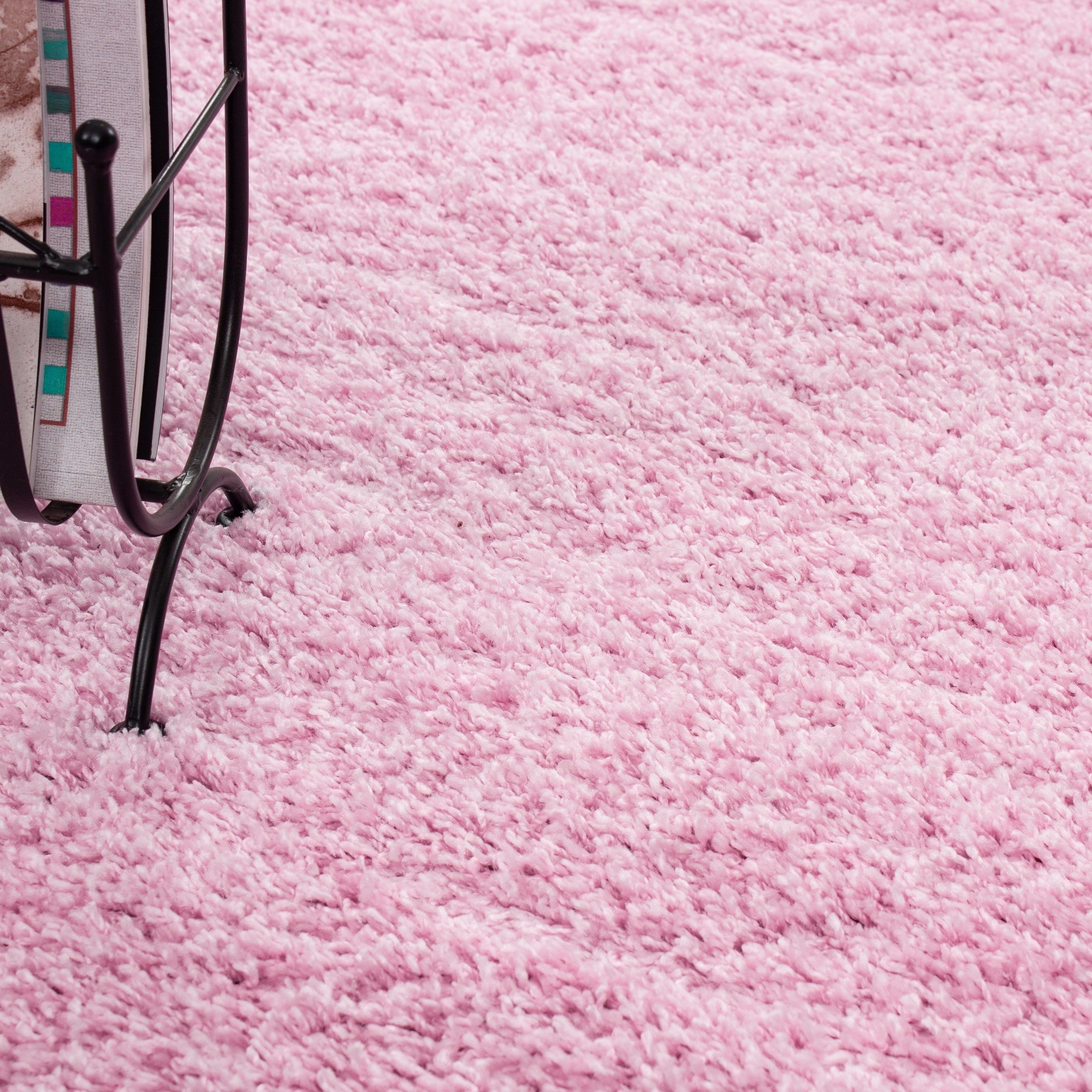 Teppich Pink Rund, Einfarbig, - Unicolor mm, Teppium, Teppich Wohnzimmer 30 Höhe: