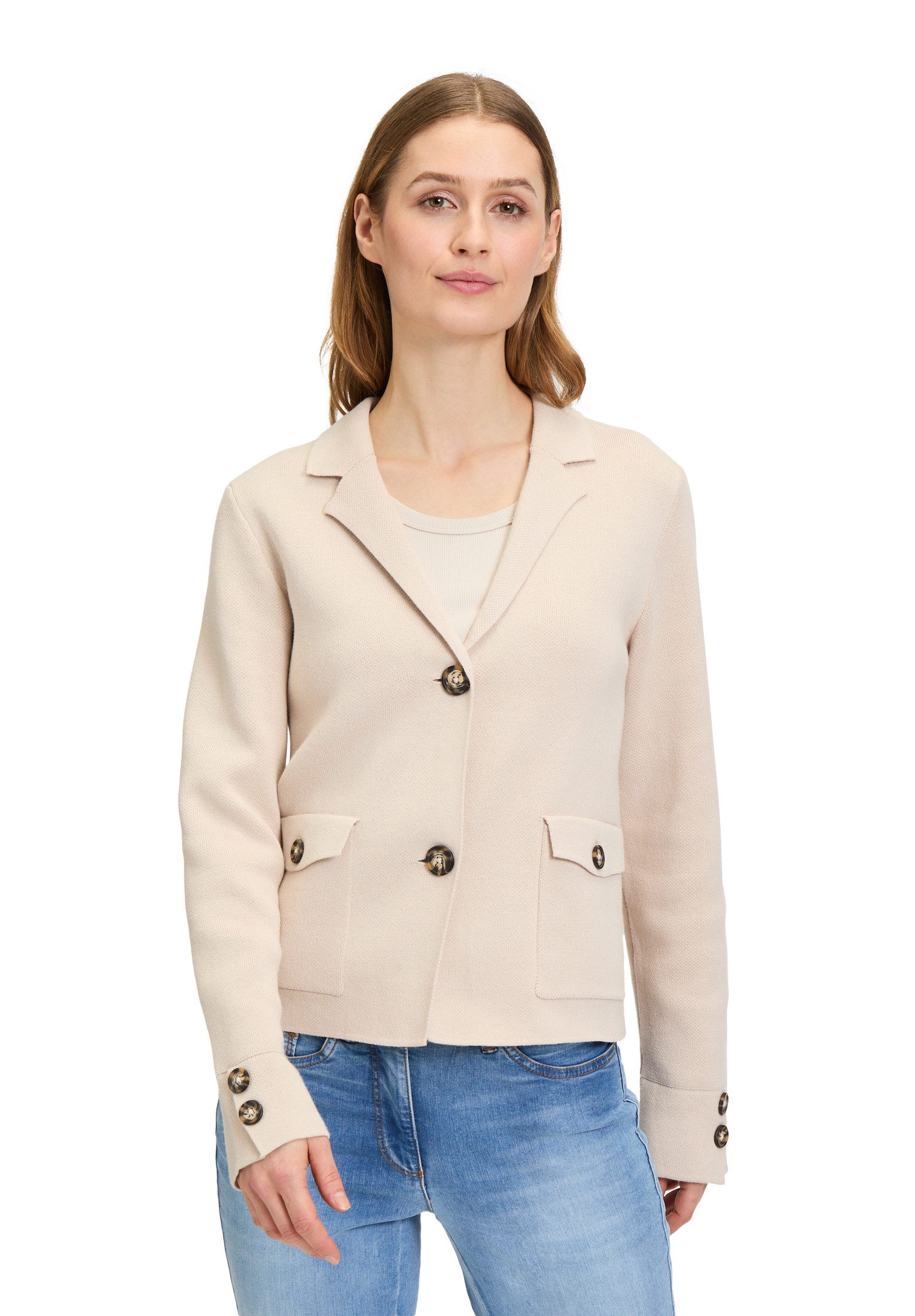 Strickjacke Betty Barclay Strickblazer mit aufgesetzten Taschen