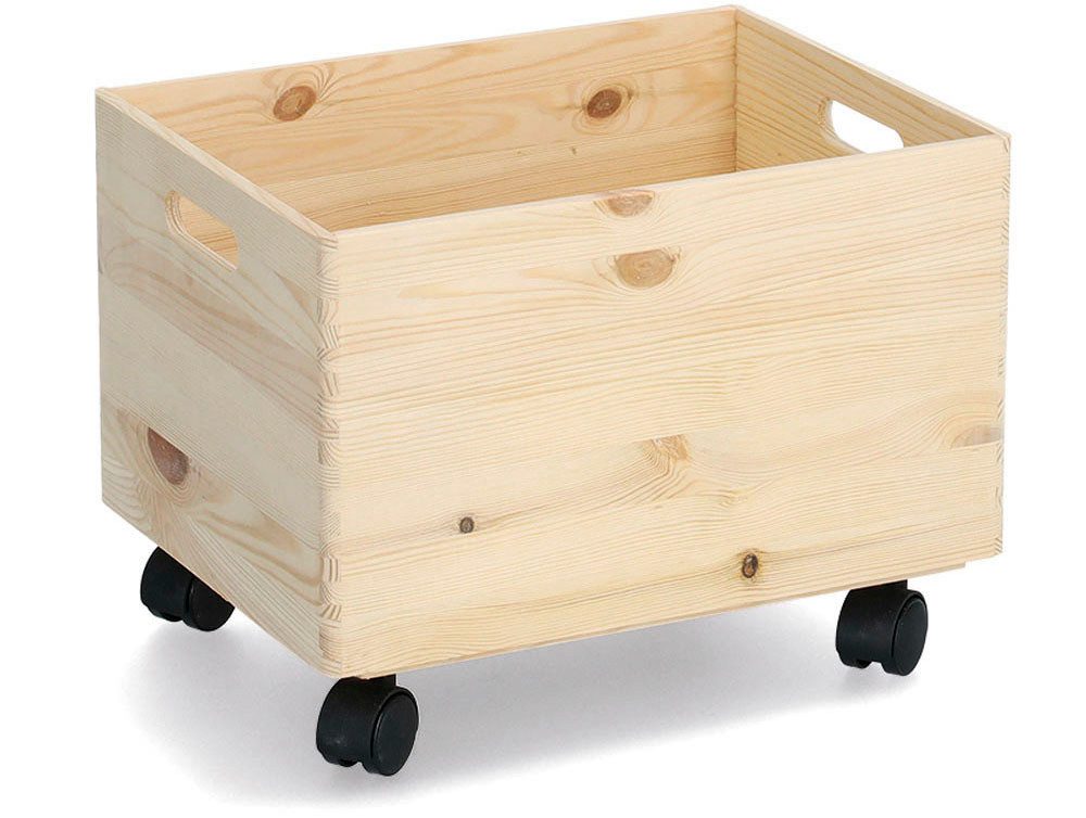 Zeller Present Transport Trolley (Set of 2), Pine Wood, 100% FSC