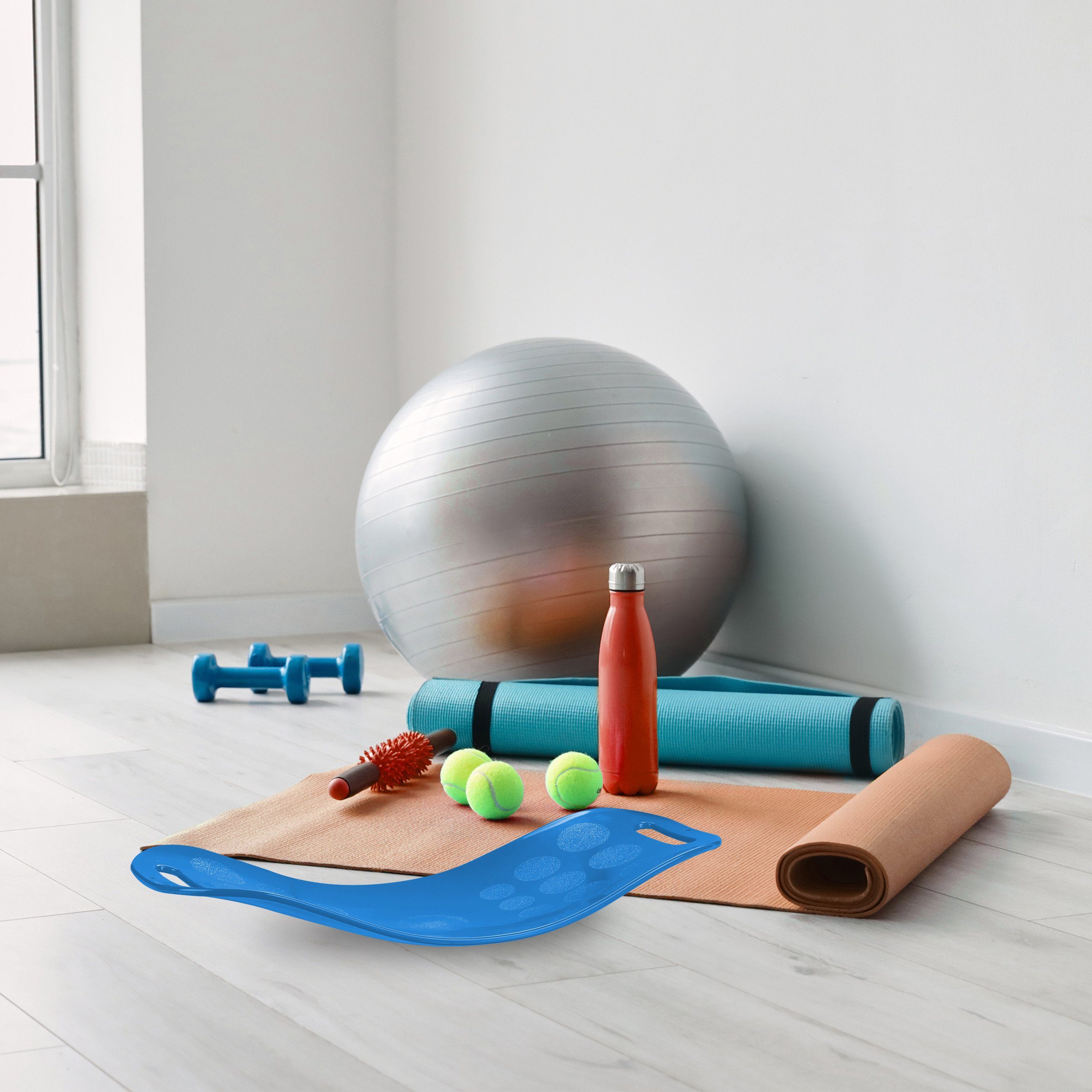 Balance Blau Board, relaxdays Fitness Balanceboard