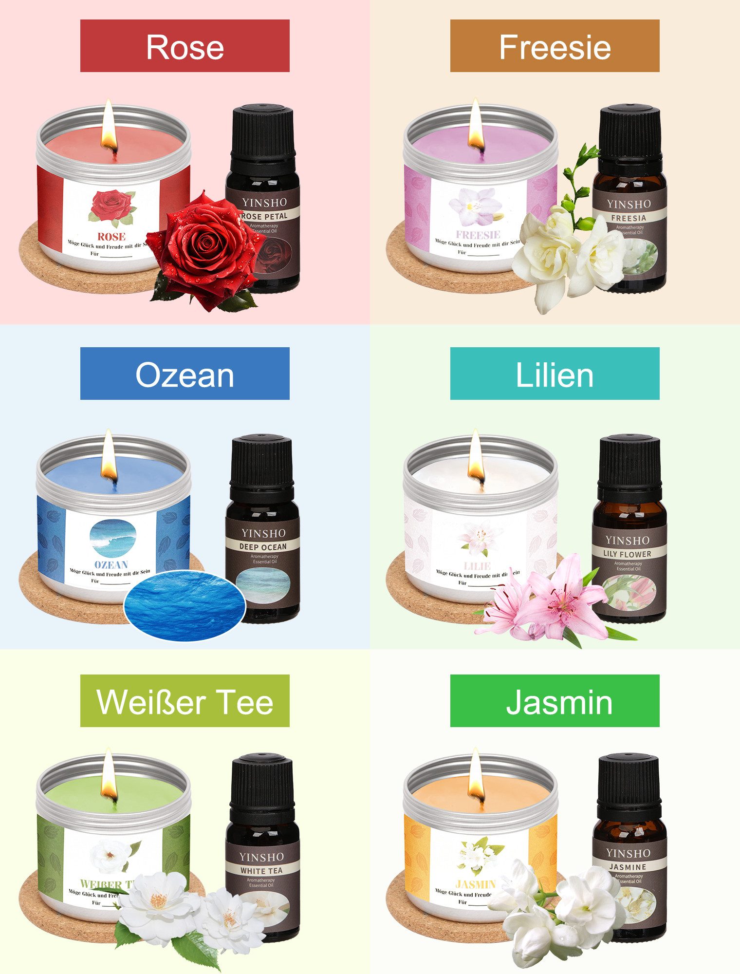 OSTWOLKE Duftkerze Kerzenherstellung Kit DIY Kerzen Selber Machen Set Duftkerze Geschenke (1-tlg) – Bild 5 von 5