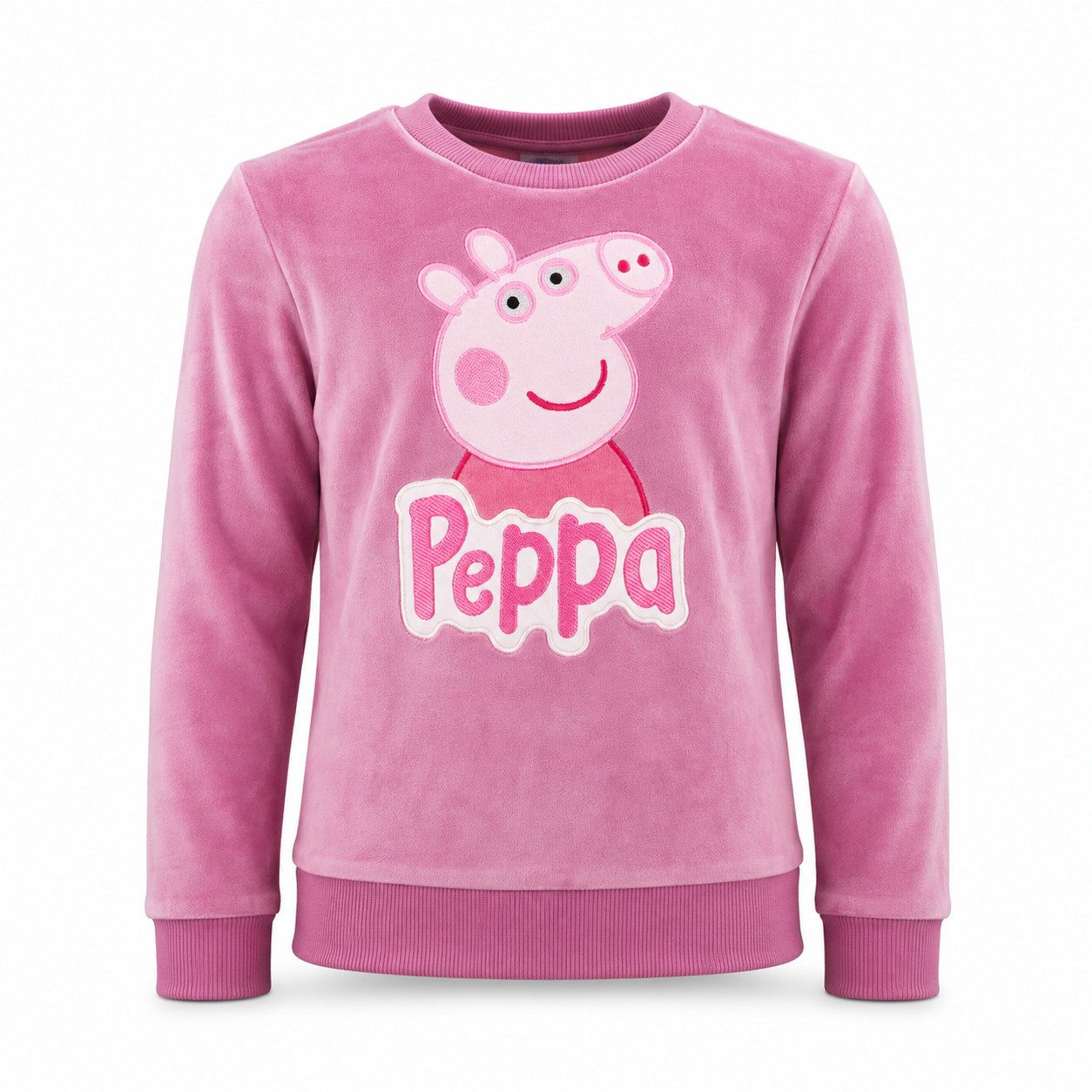 Peppa Pig Sweater Peppa Pig Wutz Kinder Velour Pullover Pulli Gr. 92 bis 116
