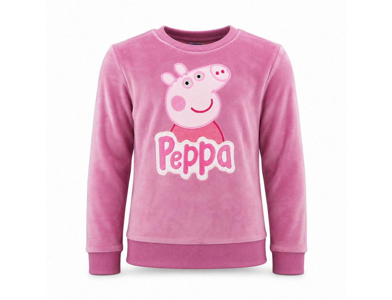 Peppa Pig Sweater Peppa Pig Wutz Kinder Velour Pullover Pulli Gr. 92 bis 116