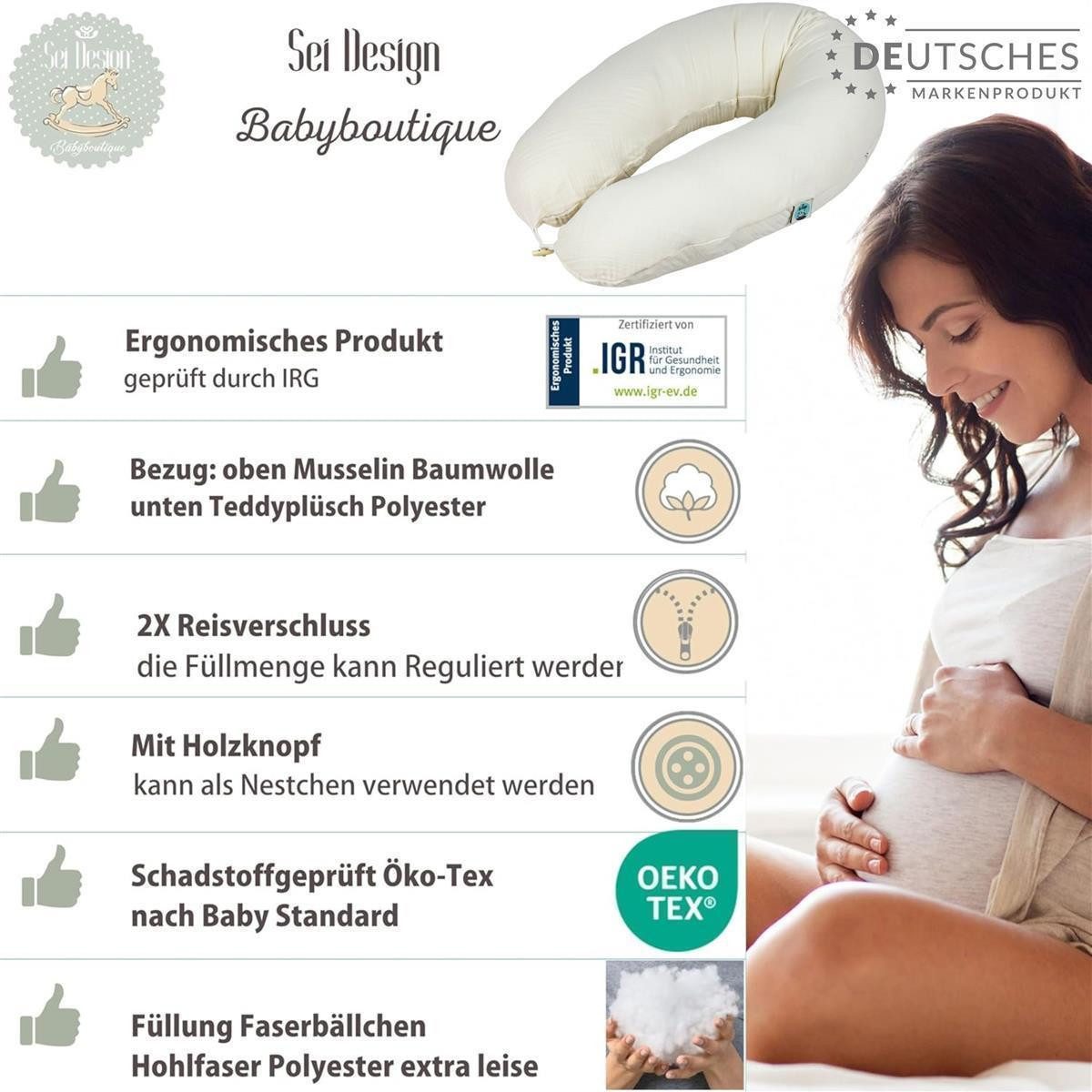SEI Design Stillkissen Seitenschläferkissen Babynestchen Kuschelnest günstig online kaufen