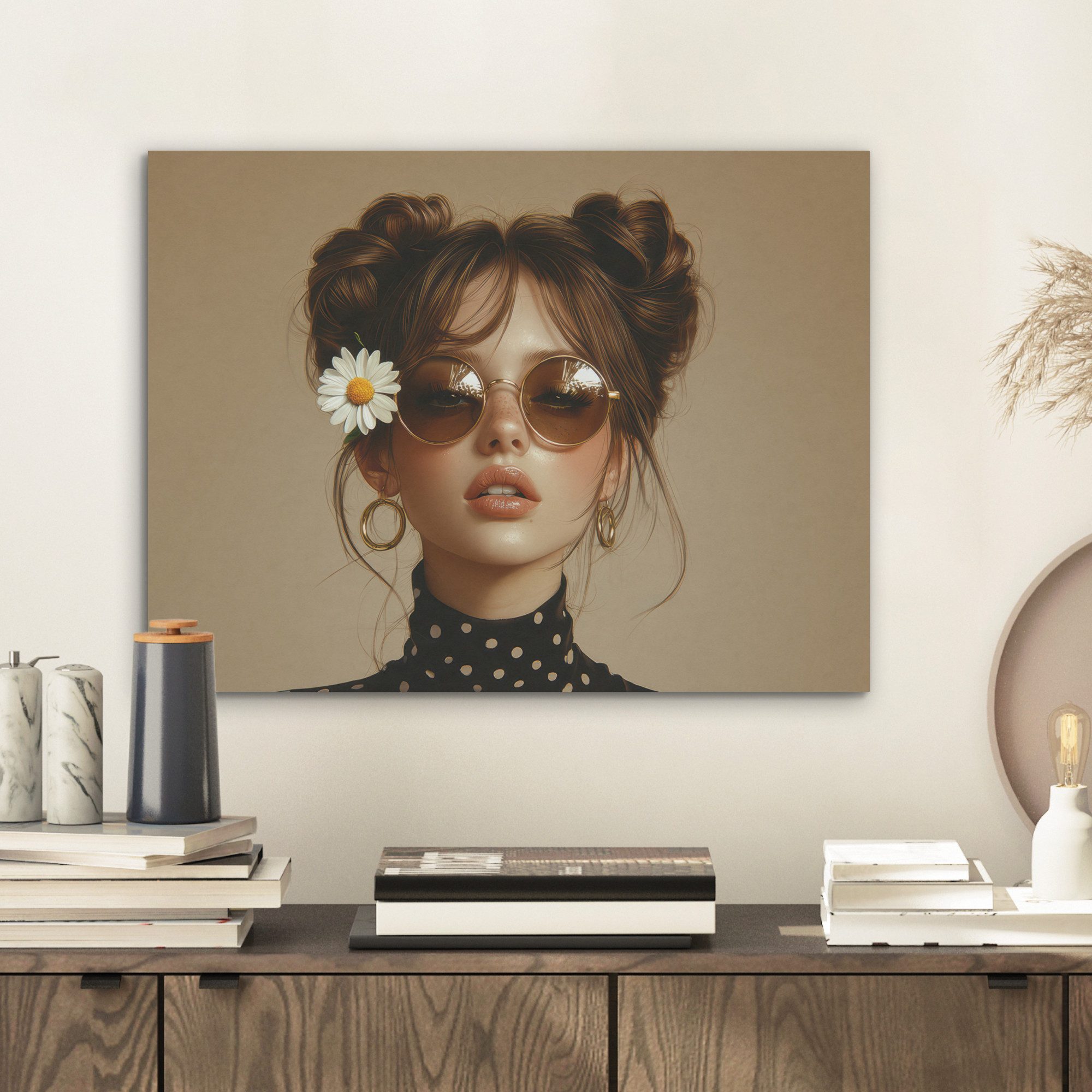 MuchoWow Gemälde Frau - Beige - günstig online kaufen