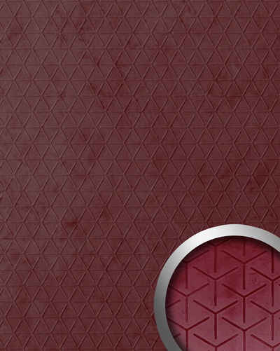 Wallface Dekorpaneele 22719-SA, BxL: 100x260 cm, 2.6 qm, (Dekorpaneel, 1-tlg., Wandverkleidung in Leder-Optik) selbstklebend, rot, matt, samtig weich