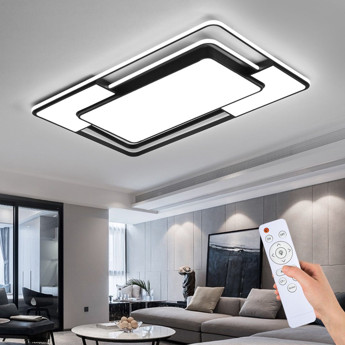 style home LED Deckenleuchte, mit Fernbedienung, 109W, voll dimmbar ...