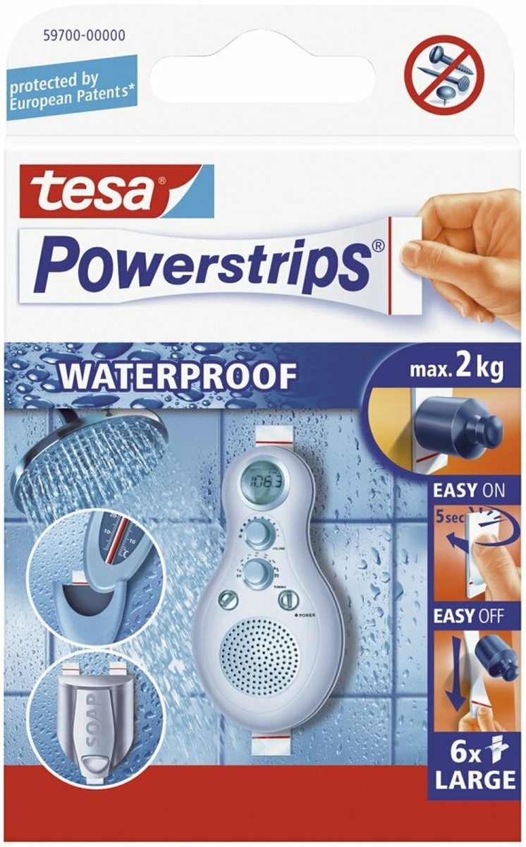 tesa Klebepad Powerstrips Waterproof Large VE=15x6 Stück