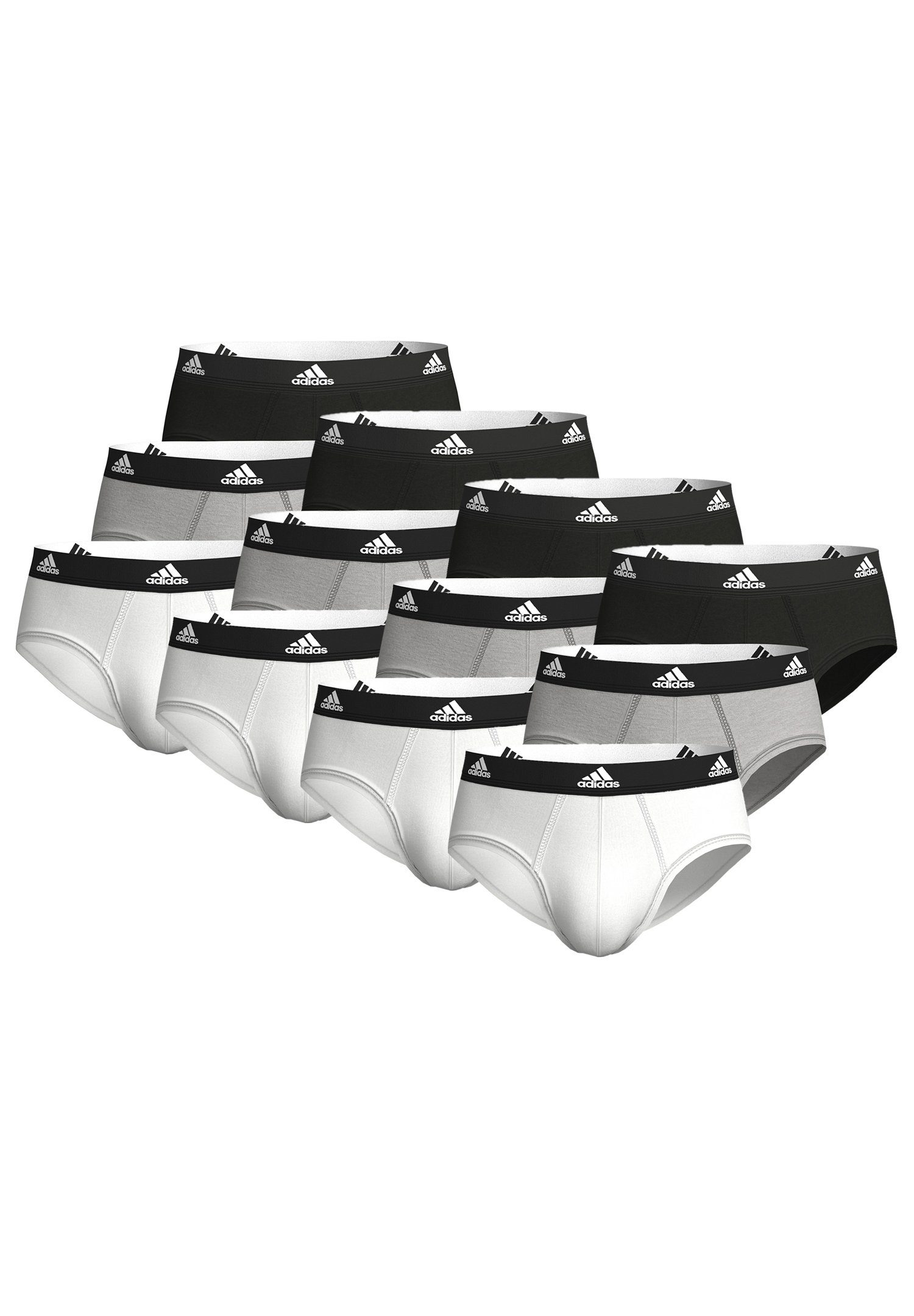 Grey White / (12PK) Black adidas Performance 12-St., Boxershorts / (Packung, BRIEF 12er-Pack)
