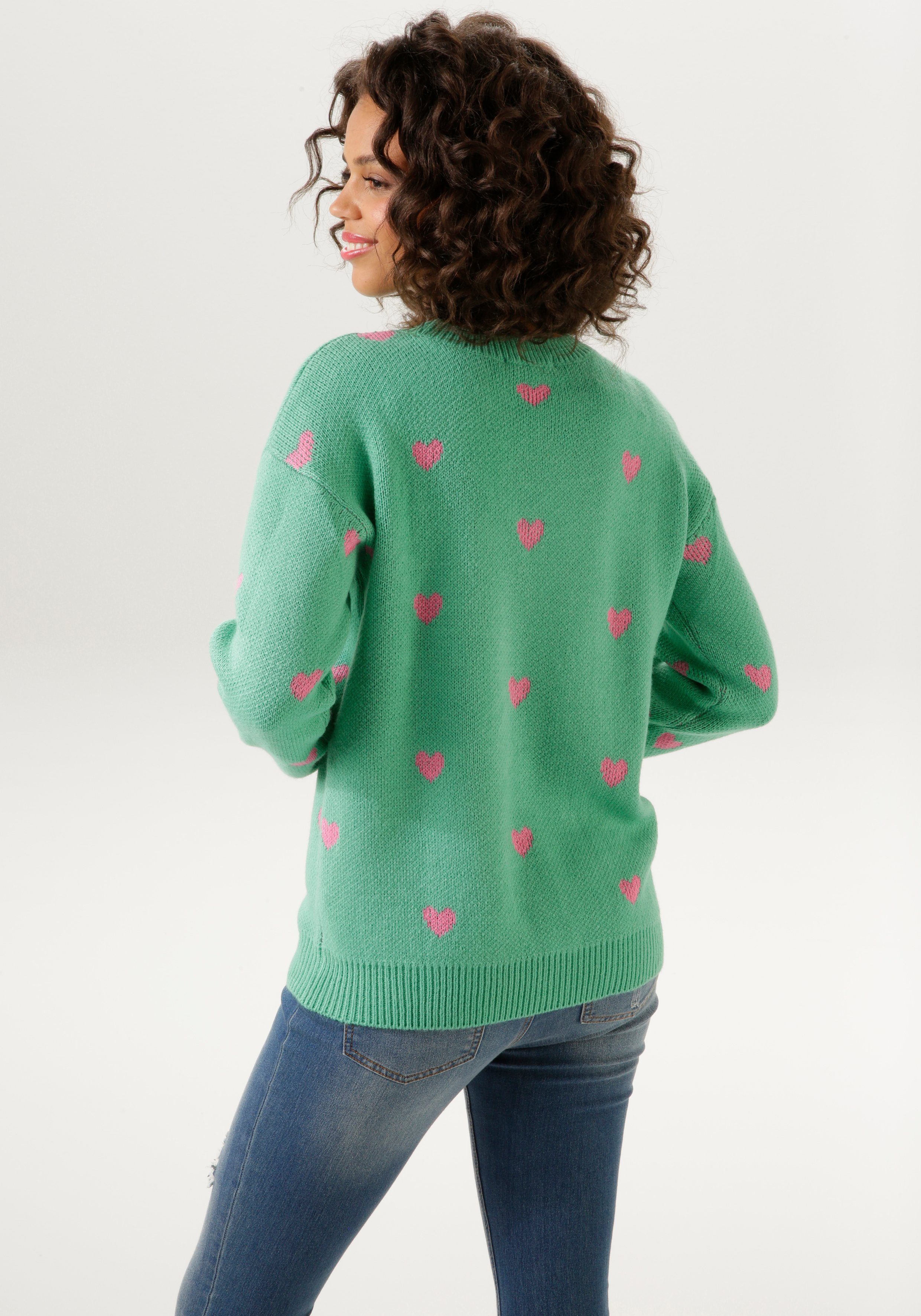 Aniston CASUAL Strickpullover mit eingestrickten Herzchen günstig online kaufen