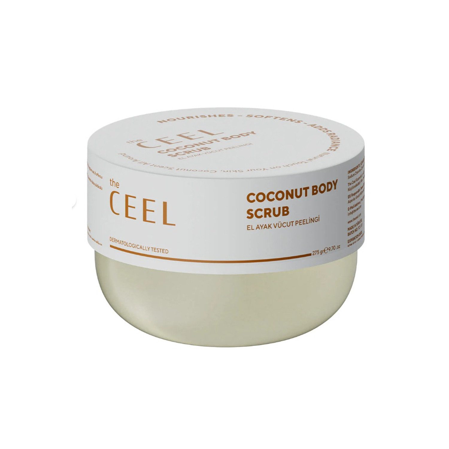 THE CEEL Körperpeeling Körperpeeling Coconut Body Scrub 250 ml Glatte Haut Pflege, Peeling für Hände, Füße und Körper