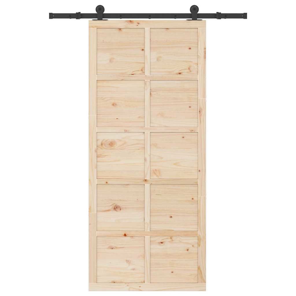 vidaXL Schiebetür Schiebetür Braun 80 x 208 cm Massives Kiefernholz (1-St)