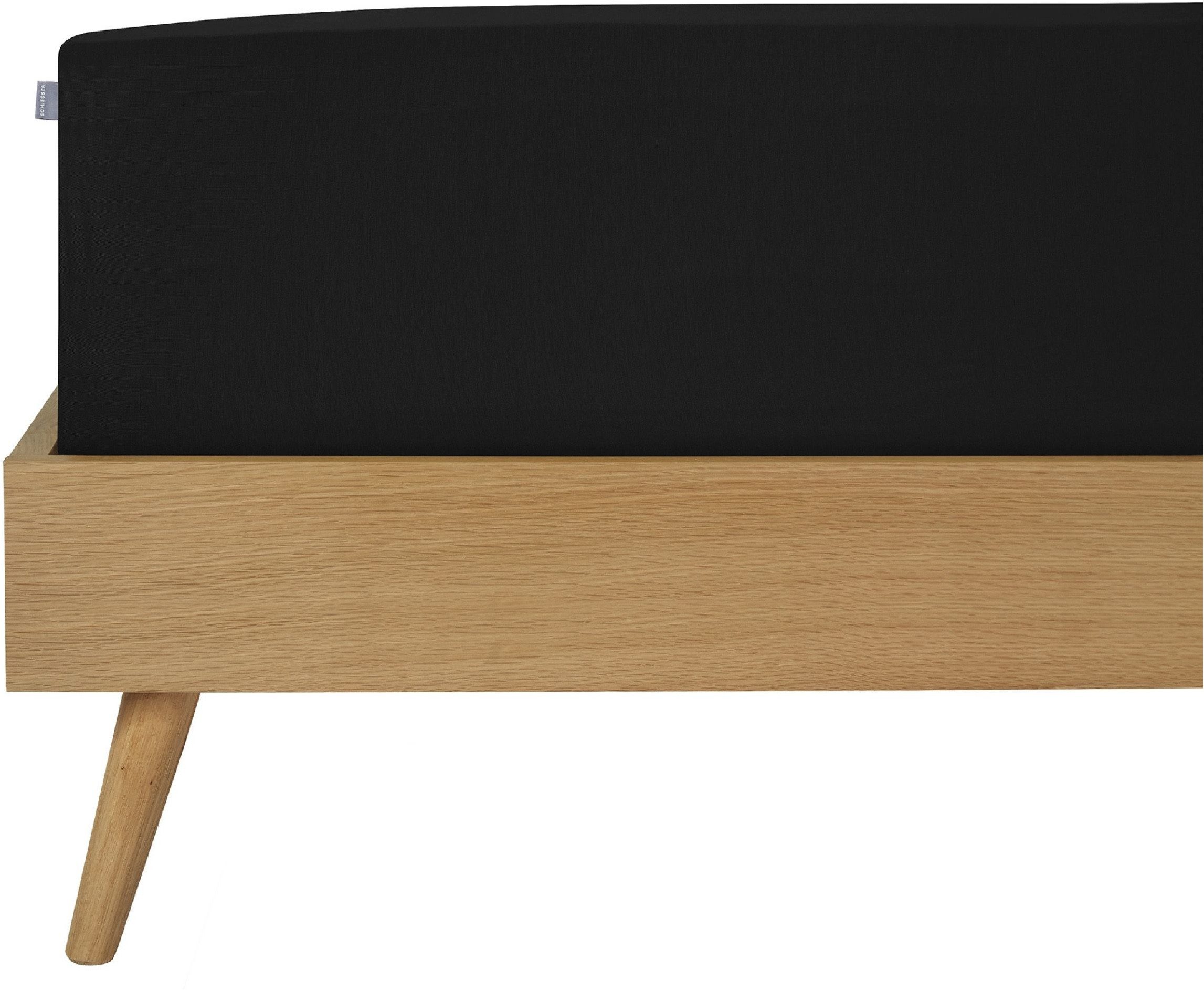 Schiesser Spannbettlaken Elli aus weicher Baumwolle mit Elasthananteil für flexiblen Sitz, Jersey-Elasthan, Gummizug: rundum, (1 Stück), für hohe Matratzen und Boxspringbetten, OEKO-TEX® MADE IN GREEN