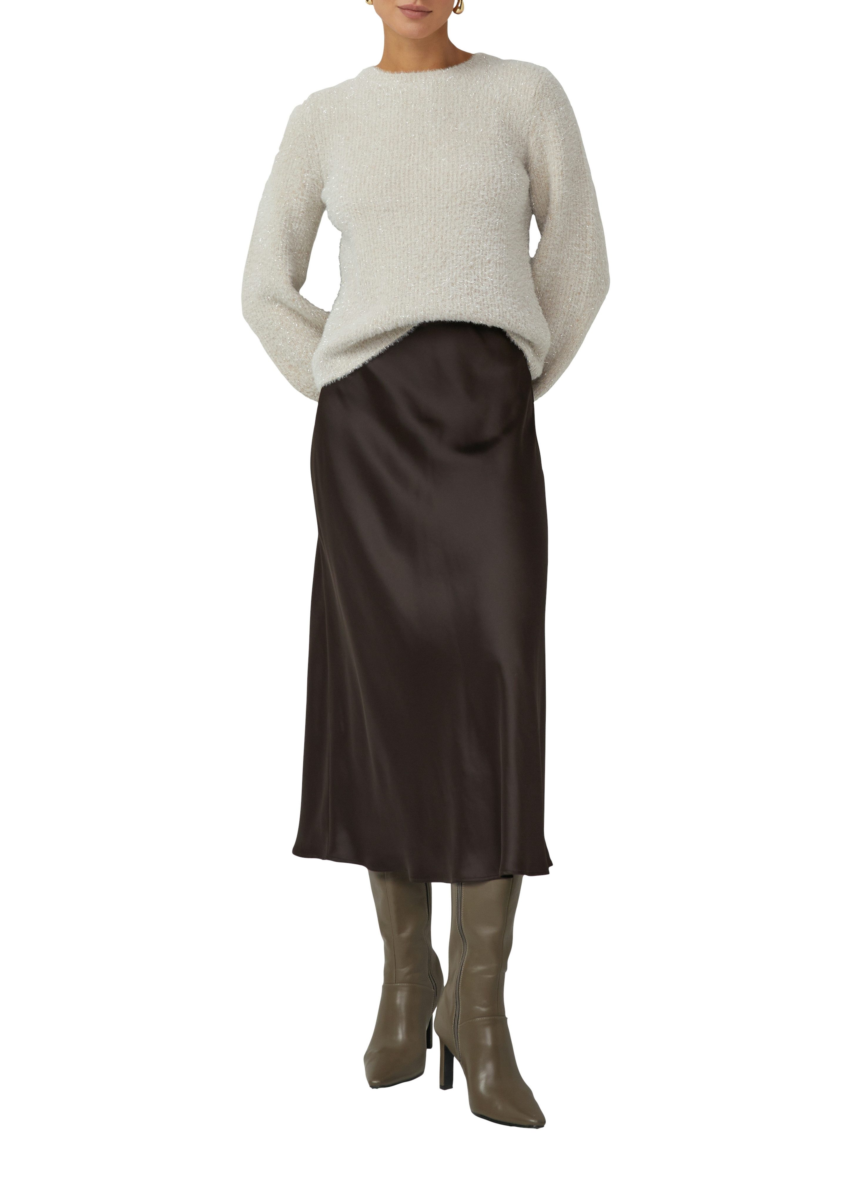 s.Oliver BLACK LABEL Strickpullover mit Rippbündchen günstig online kaufen