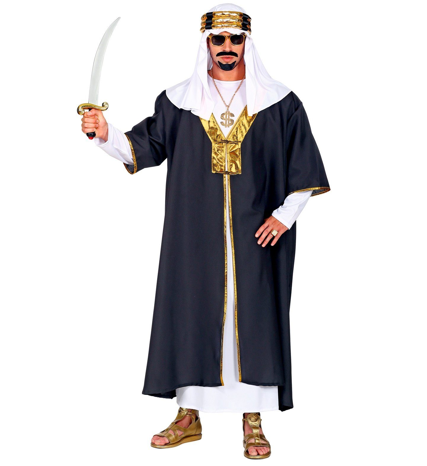Widmann S.r.l. Kostüm Wüstenprinz Sultan für Herren, Tunika mit Turban