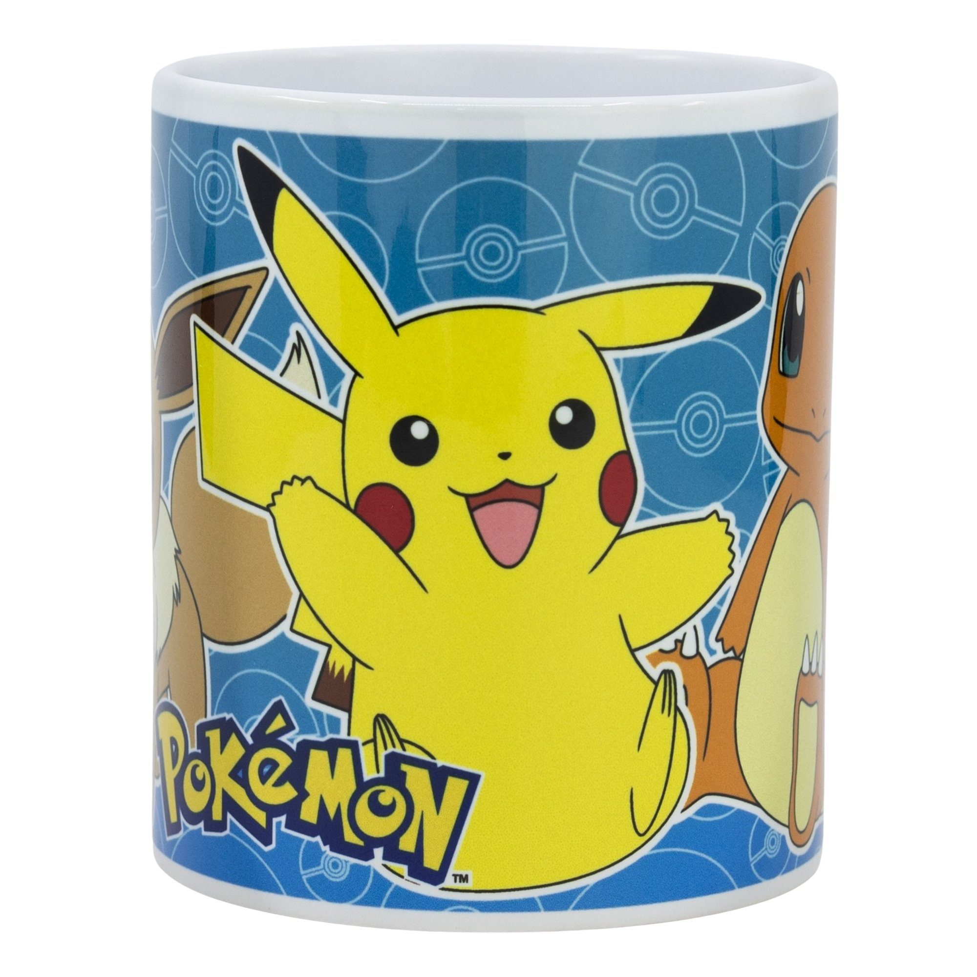 POKÉMON Tasse Pokemon Pikachu Glumanda Evoli Kaffeetasse Teetasse, Keramik, 330 ml