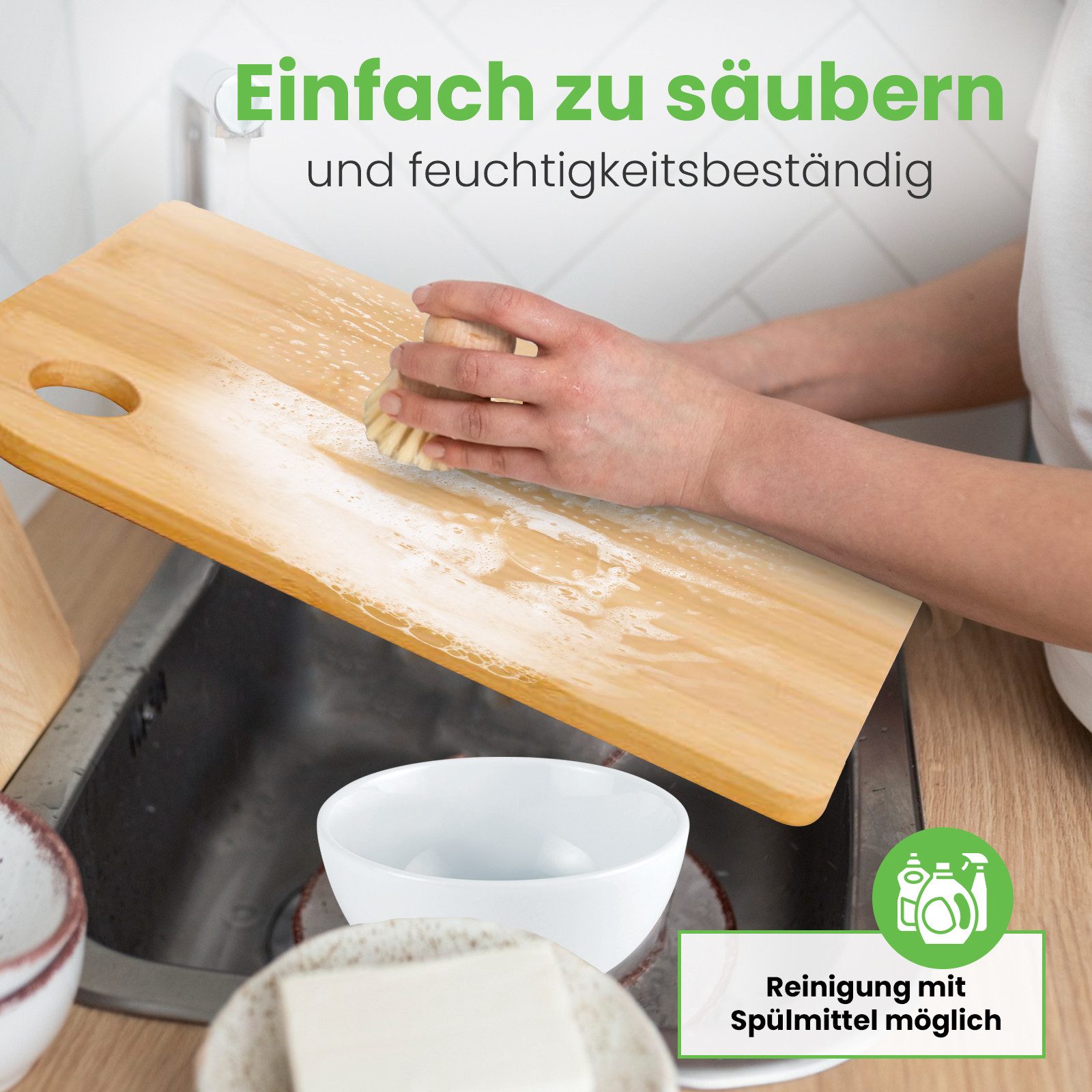 Starhome Frühstücksbrett 3er Set Holz 35x24 / 30x20/ 25x18 Frühstücksbrett / Schneidebrett, (Set, 3-St., 3 Schneidebretter in verschiedene Größen), Nachhaltig angebaut, FSC zertifiziert, Holzschneidebrett