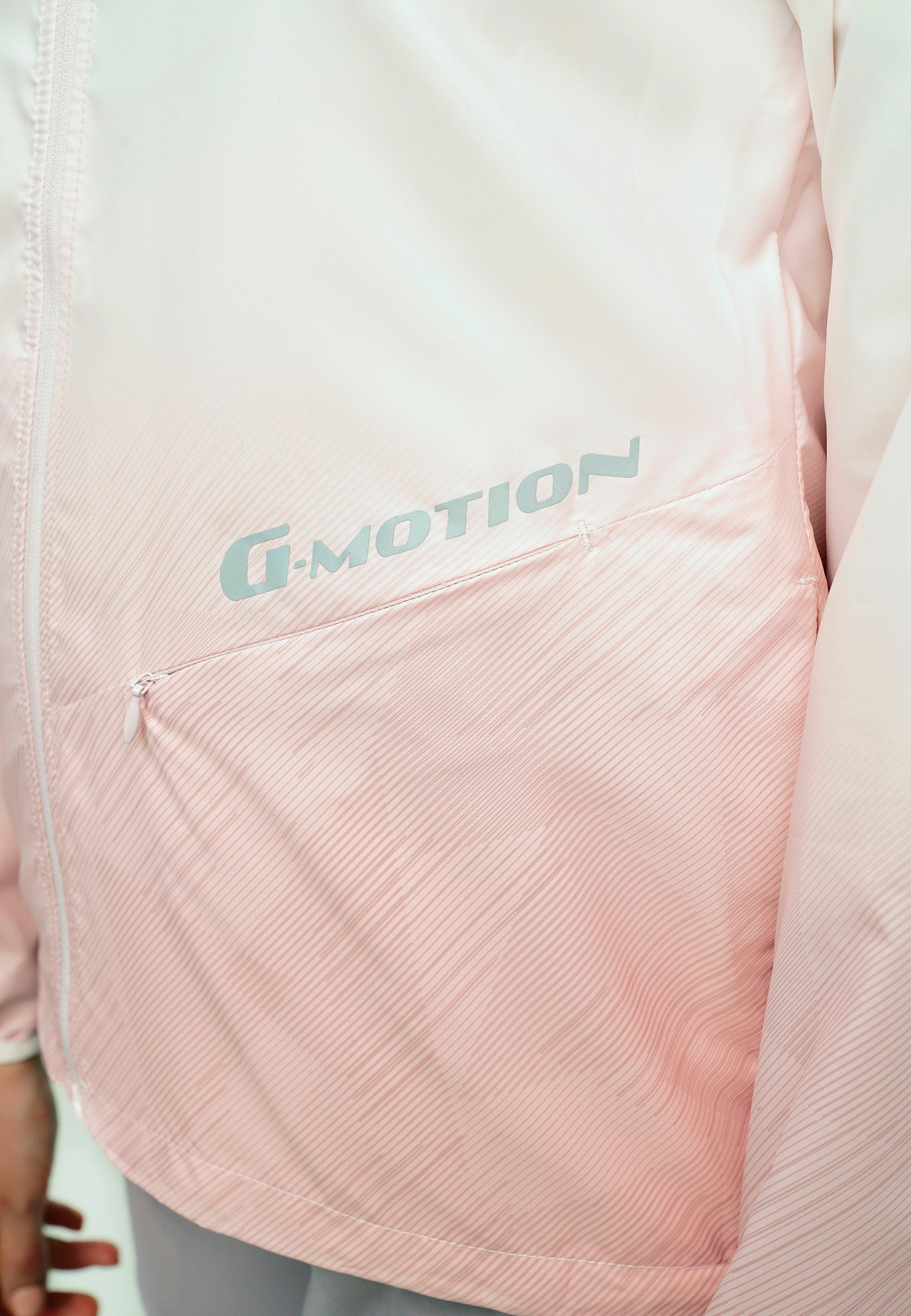 GIORDANO Outdoorjacke G Motion mi UV-Schutzfaktor 50+ pink-weiß