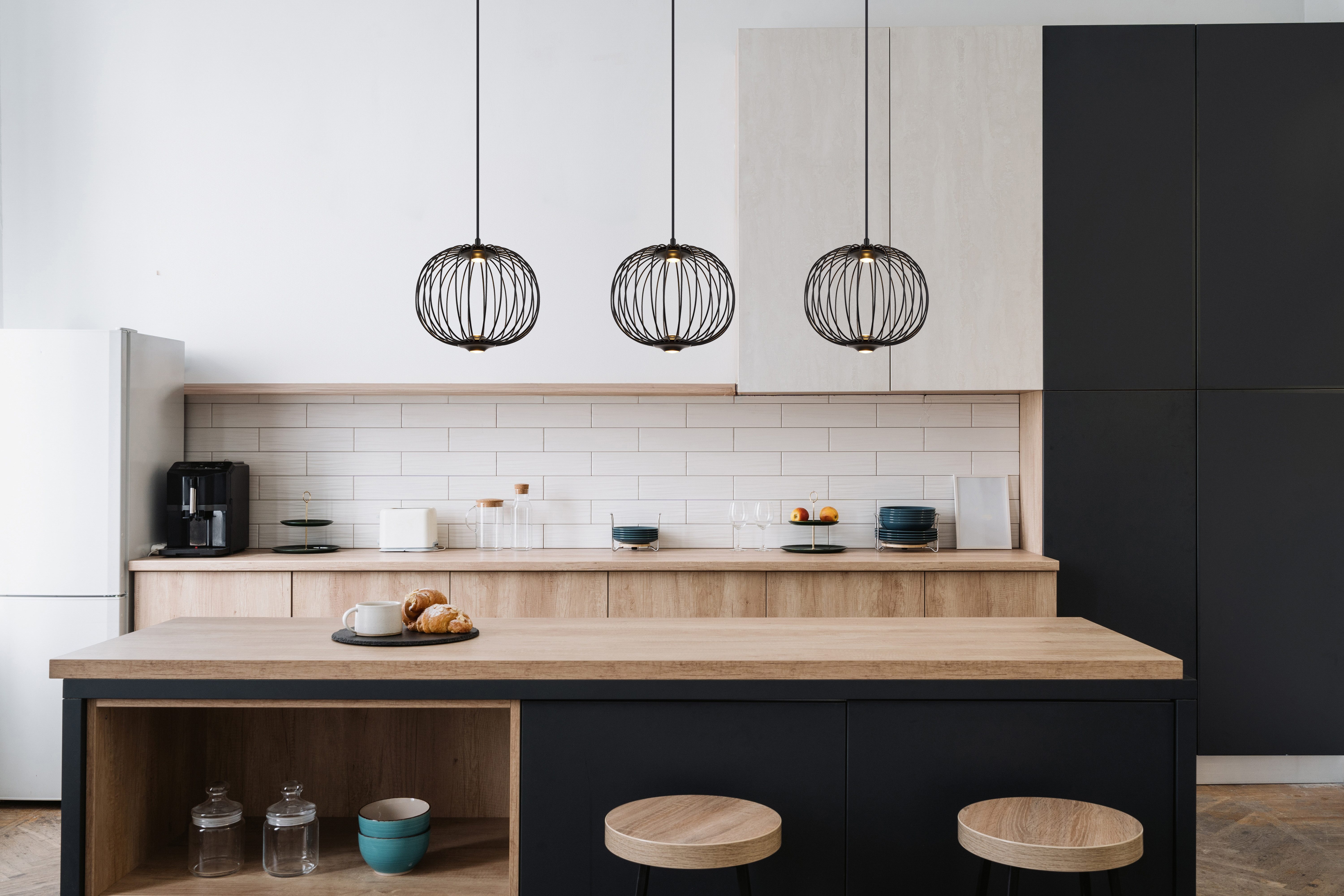 GLOBO LIGHTING Hängeleuchte GALWAY, LED fest integriert, Warmweiß, LED Hängeleuchte für Esszimmer schwarz modern