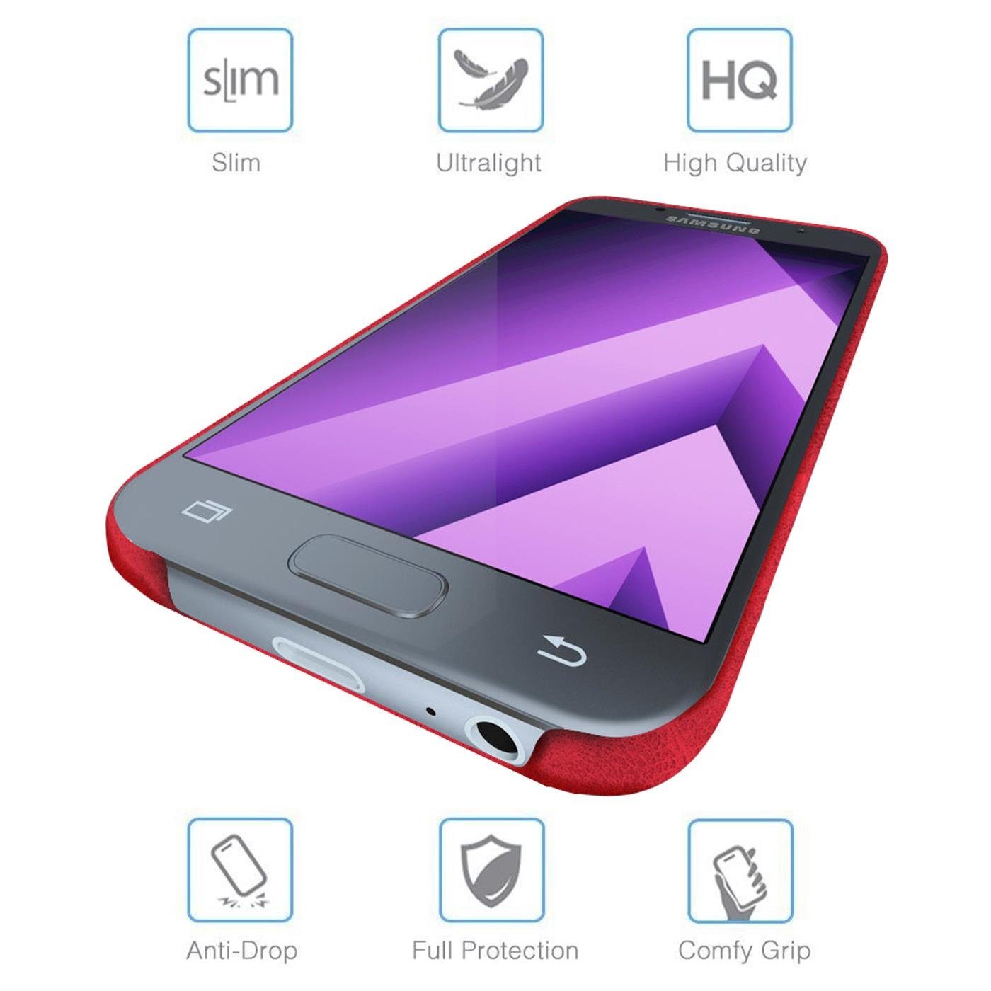 CoolGadget Handyhülle Backcover Schutzhülle für Samsung Galaxy A3 2017 4,7 Zoll, Ultra Slim Handy Hülle für Samsung A3 2017 Case Bumper