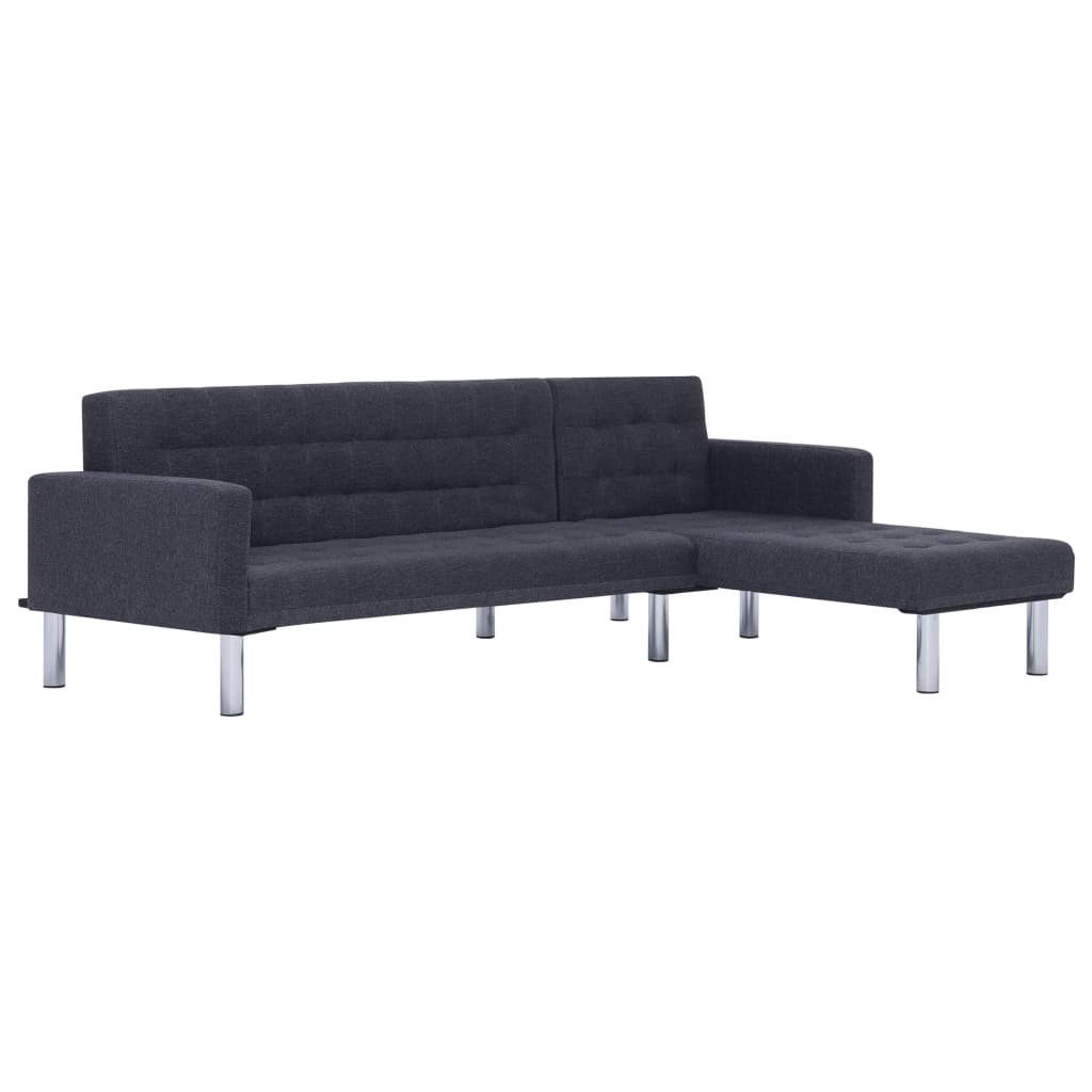 vidaXL Sofa Schlafsofa in L-Form Dunkelgrau günstig online kaufen
