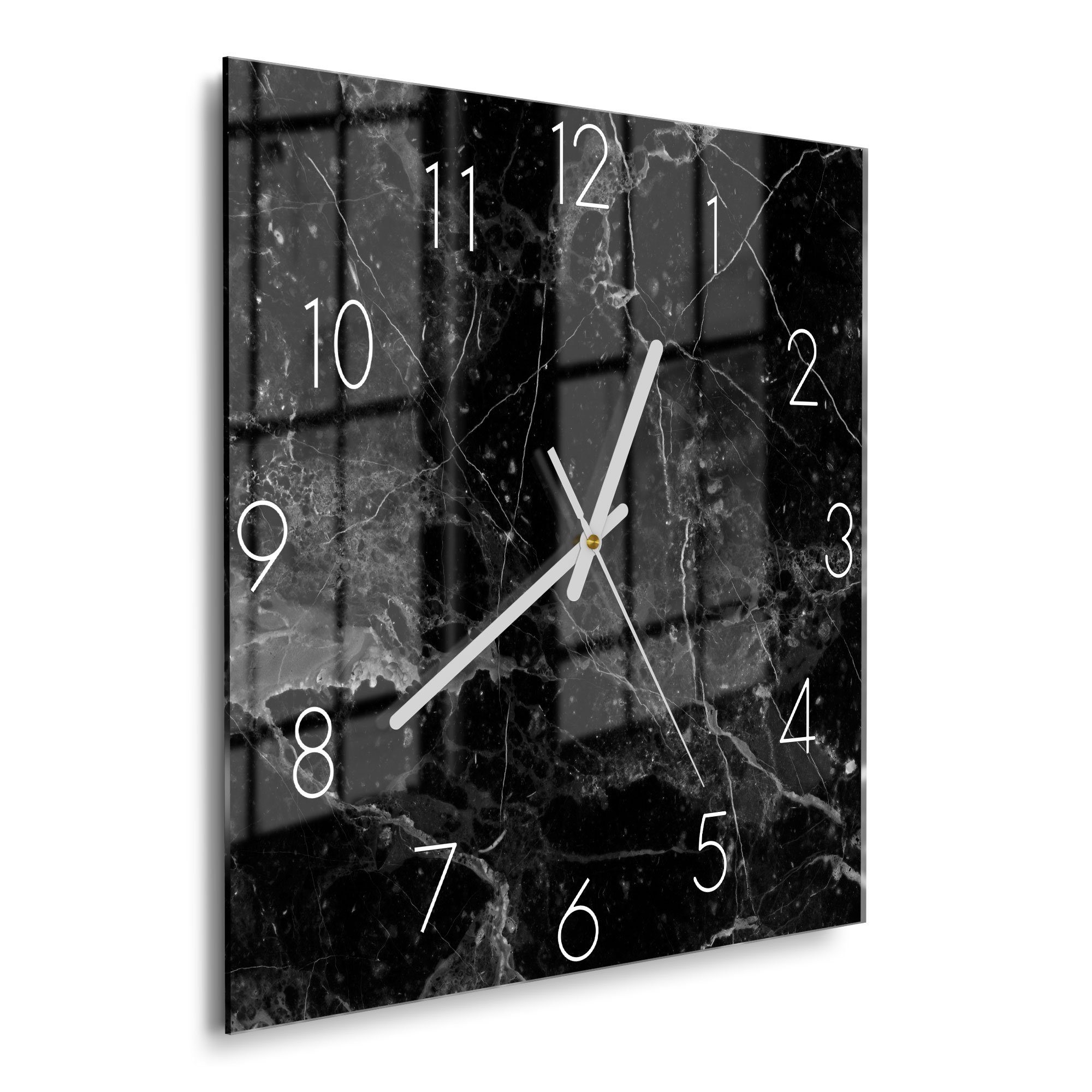 DEQORI Wanduhr 'Marmorplatte nah' (Glas Glasuhr günstig online kaufen