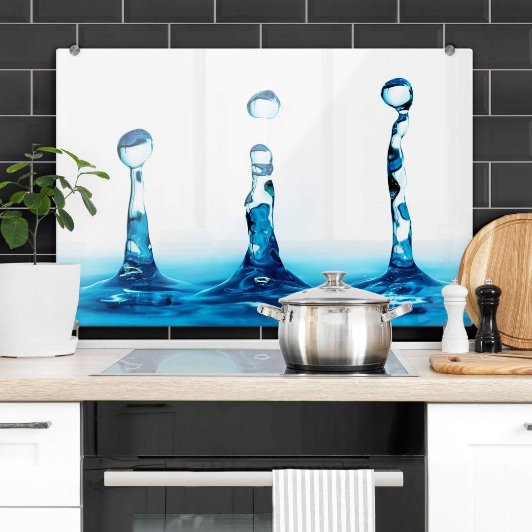 Wall-Art Küchenrückwand Spritzschutz Wasser Tropfen, (1-tlg)