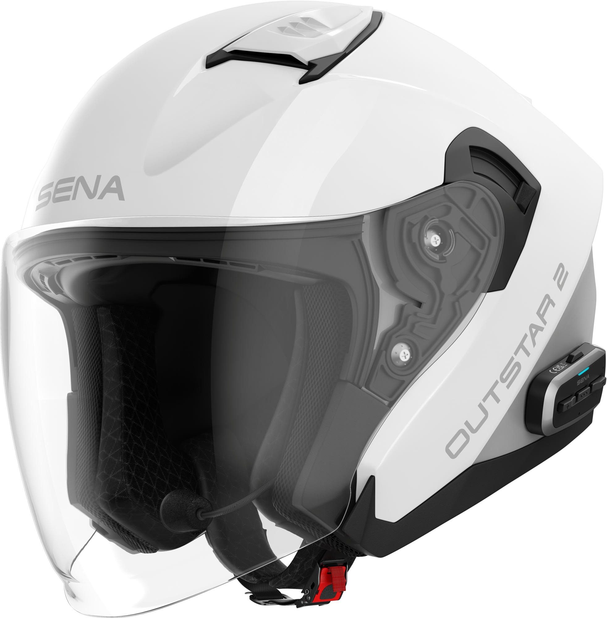 Sena Motorradhelm Outstar 2 Jethelm, Integriertes Kommunikationssystem,vorbereitet Für Pinlockscheibe