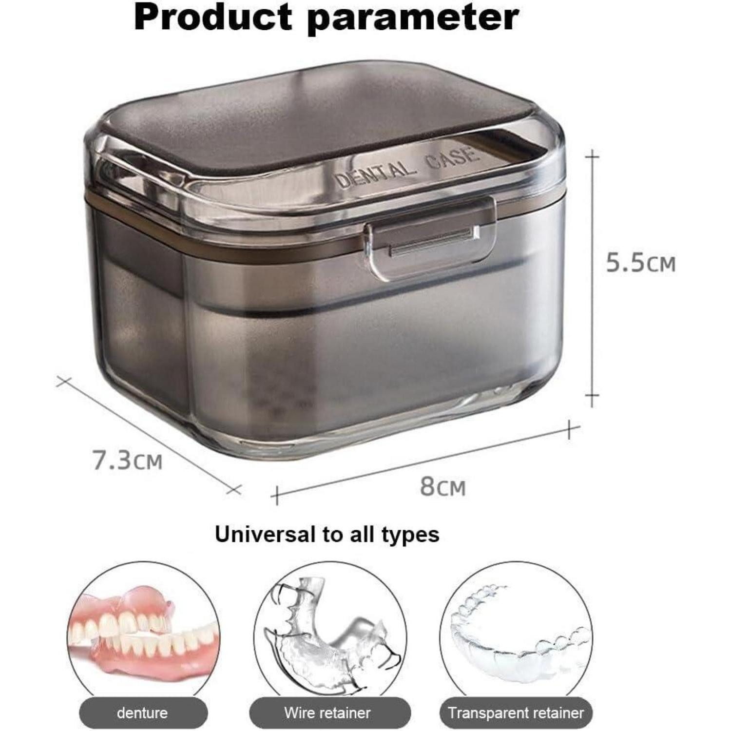 LuxusKollektion Küchenorganizer-Set Zahnspangendose Sieb Prothesendose Aufbewahrung Dreischicht Schwarz