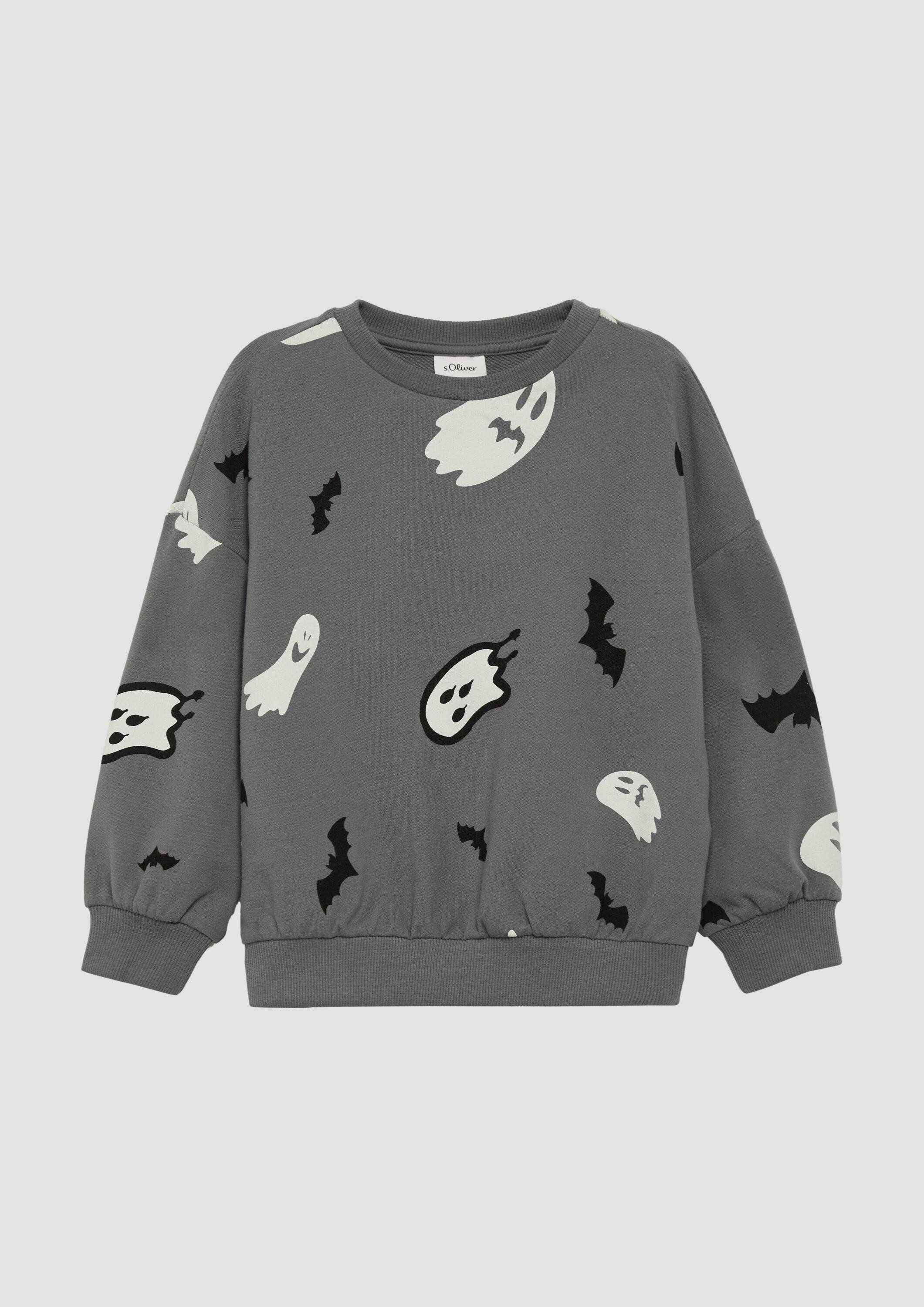 s.Oliver Sweatshirt Sweatshirt Unisex Sweatshirt mit Halloween-Print