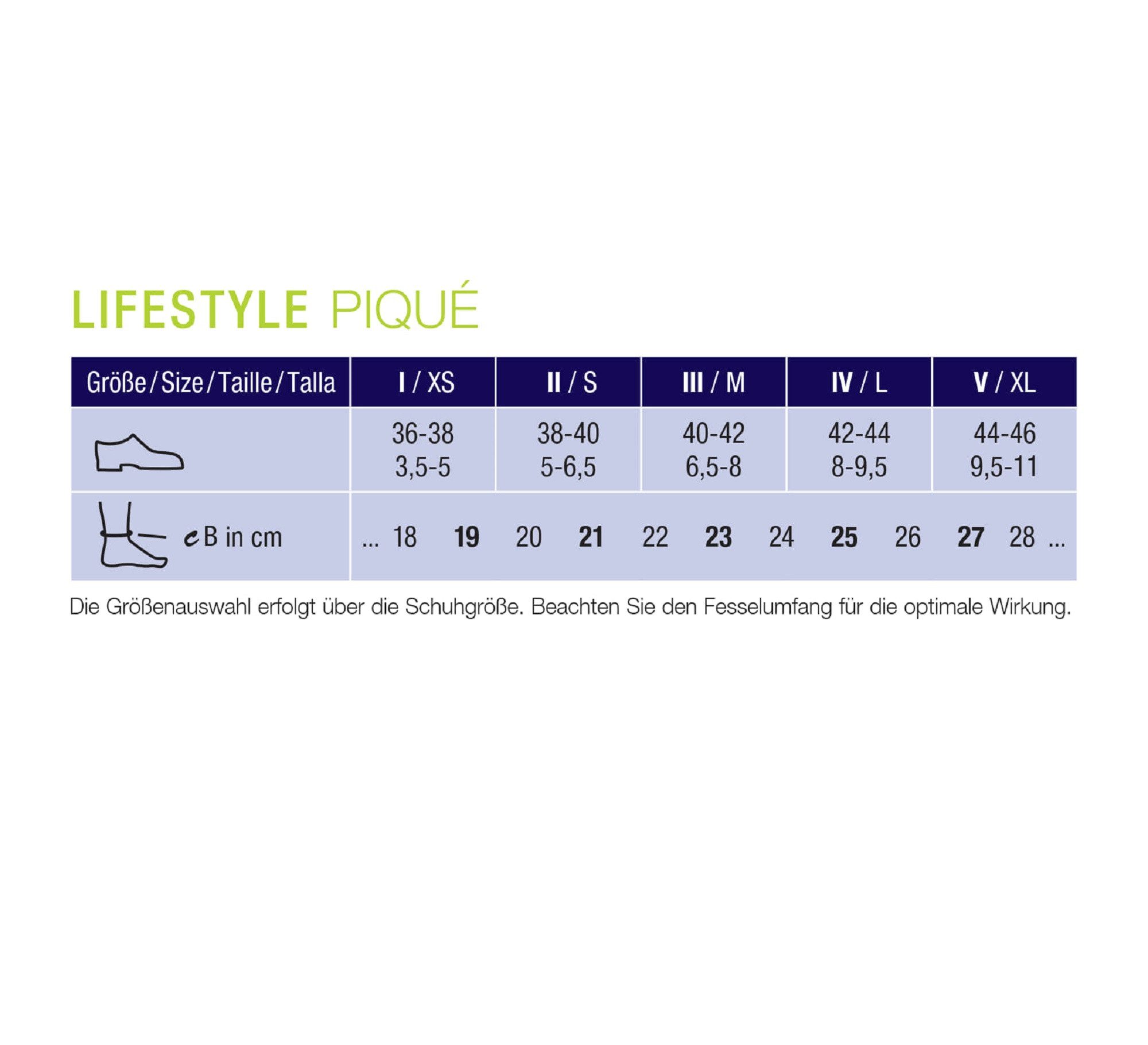 COMPRESSANA Stützkniestrümpfe LIFESTYLE PIQUÉ 20 Wadenstrümpfe