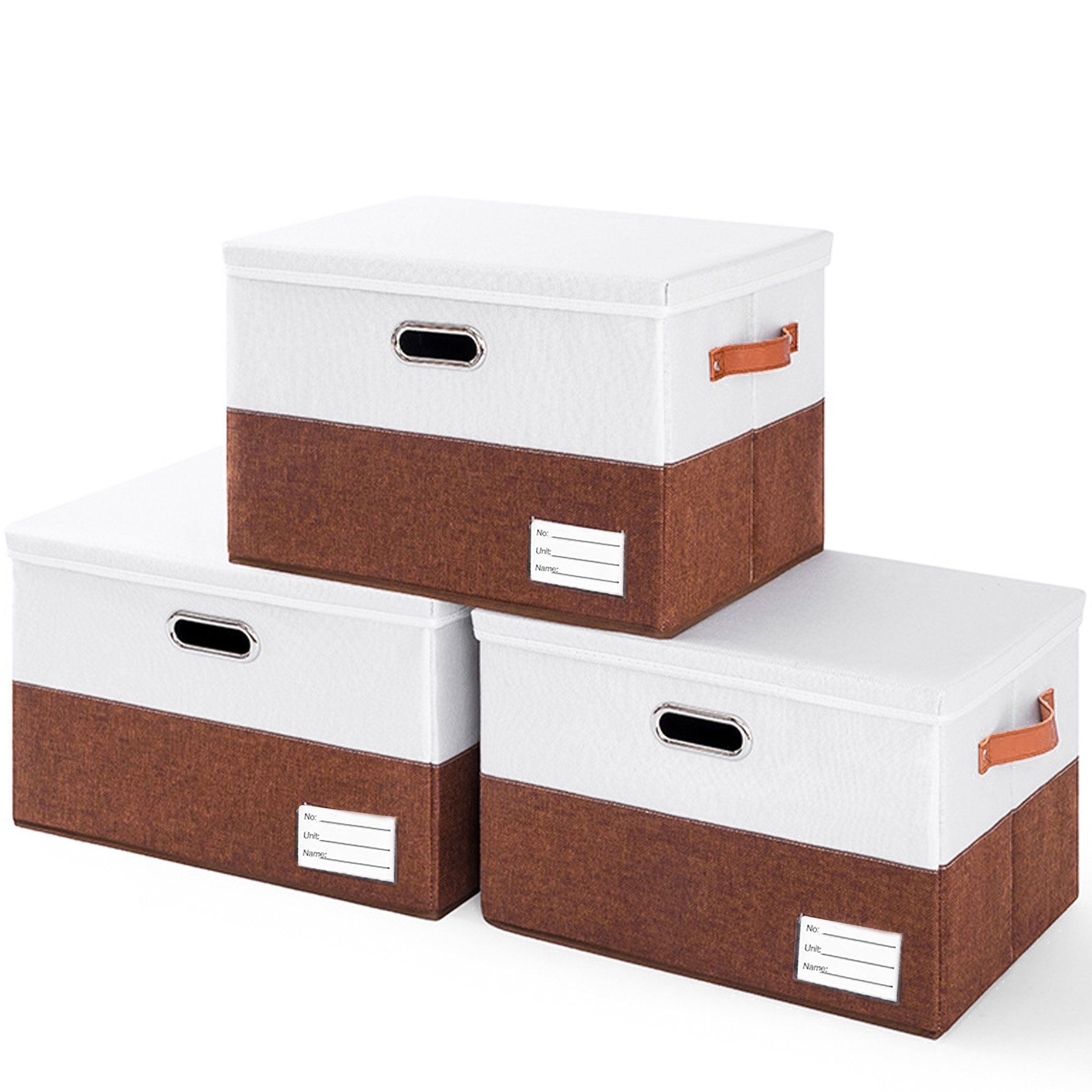 Aufbewahrungsbox 43*30*30cm Aufbewahrungskorb 40L mit Deckel Groß,Griffen,Faltbare
