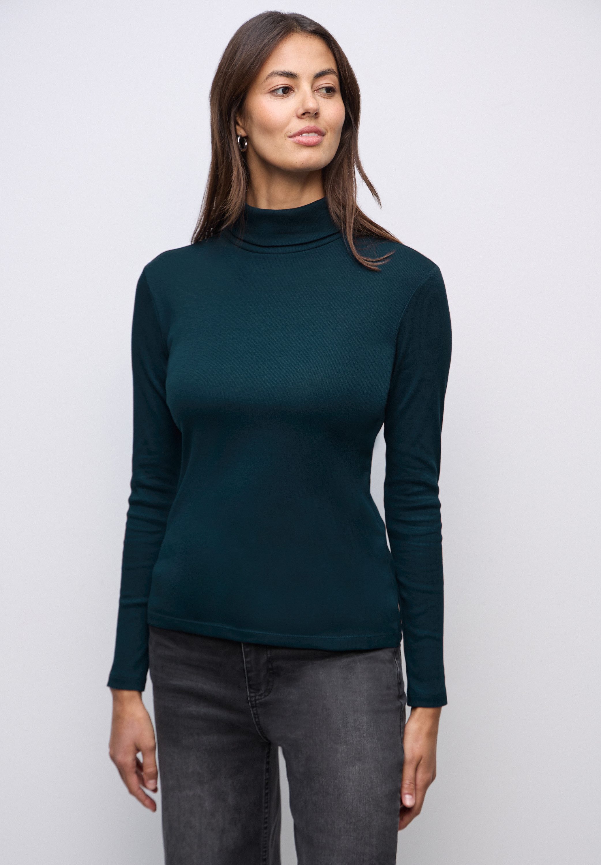 STREET ONE Langarmshirt mit Rippstrick-Struktur günstig online kaufen