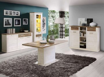 freiraum Sideboard Duro (BxHxT: 173,9x90,3x41,3 cm), aus Holzwerkstoff in Pinia Weiss kombiniert mit Eiche Antik