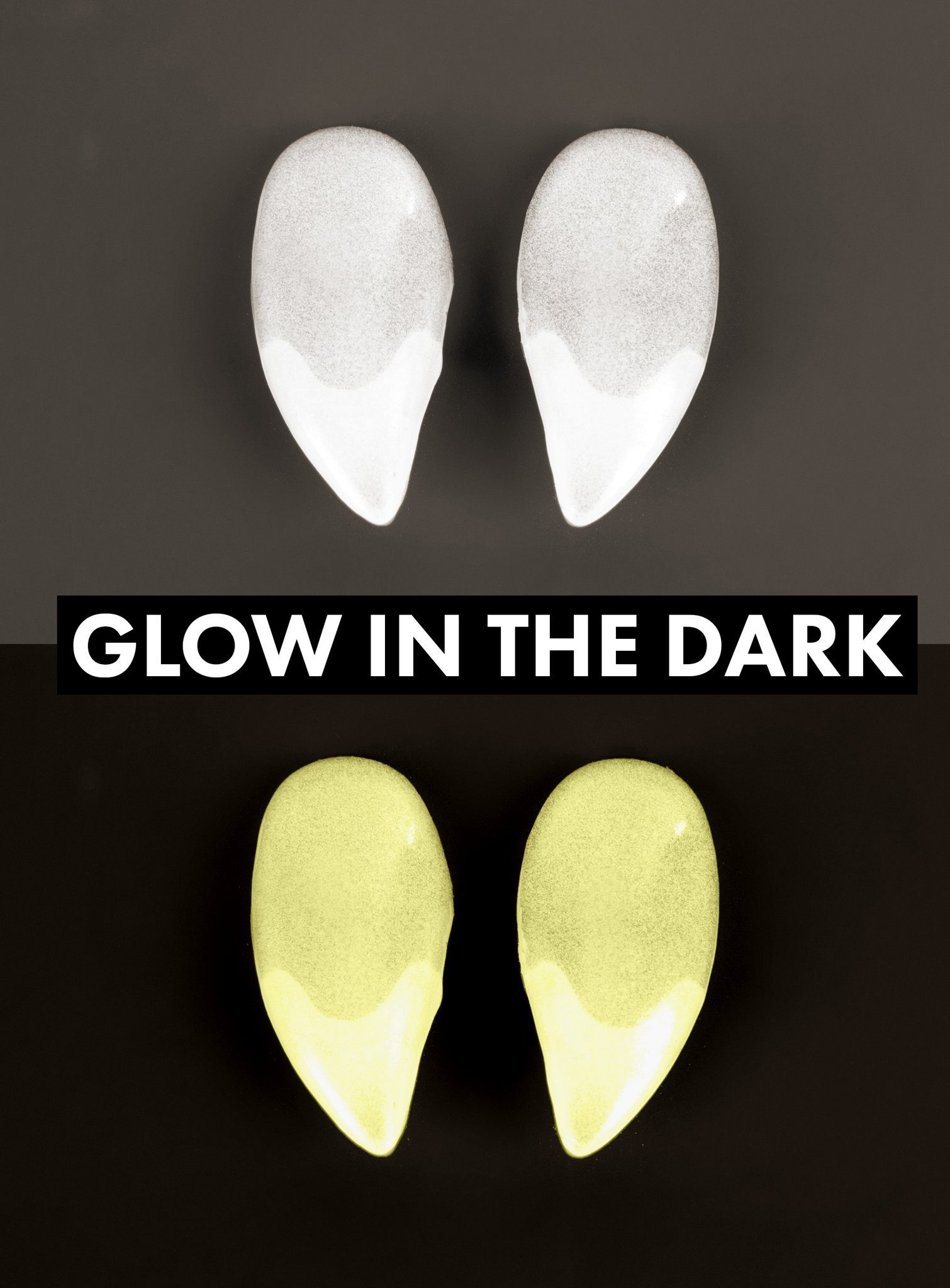 Maskworld Kostüm Vampirzähne - Spitze Eckzähne für Halloween Kostüm, Spitze Eckzähne für Vampire und Blutsauger - Leuchten im Dunkeln