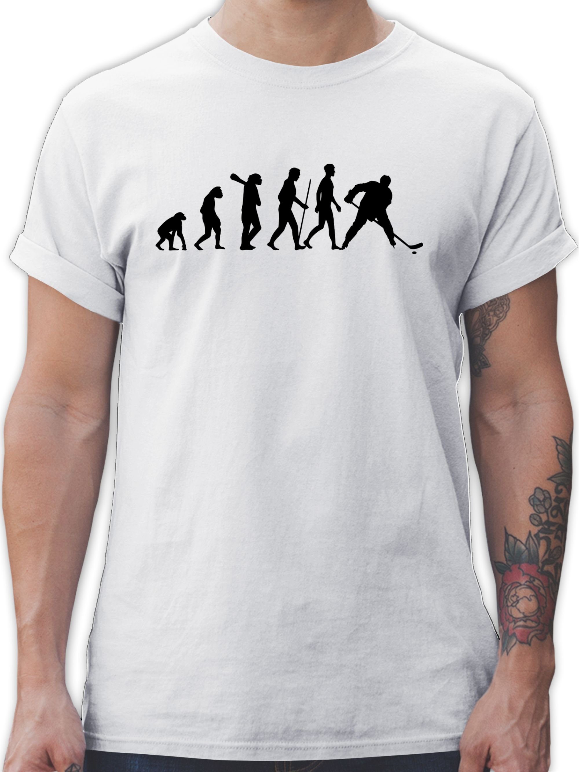 Evolution T-Shirt Evolution Eishockey Shirtracer 3 Outfit Weiß