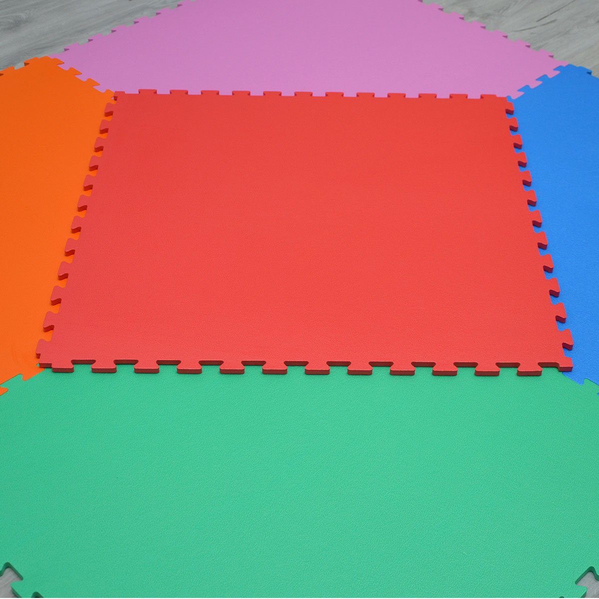 eyepower Fitnessmatte Trainingsmatte Puzzlematte Sportmatte 90x90x1,2cm, Fitnessmatte + Rand in verschiedenen Farben