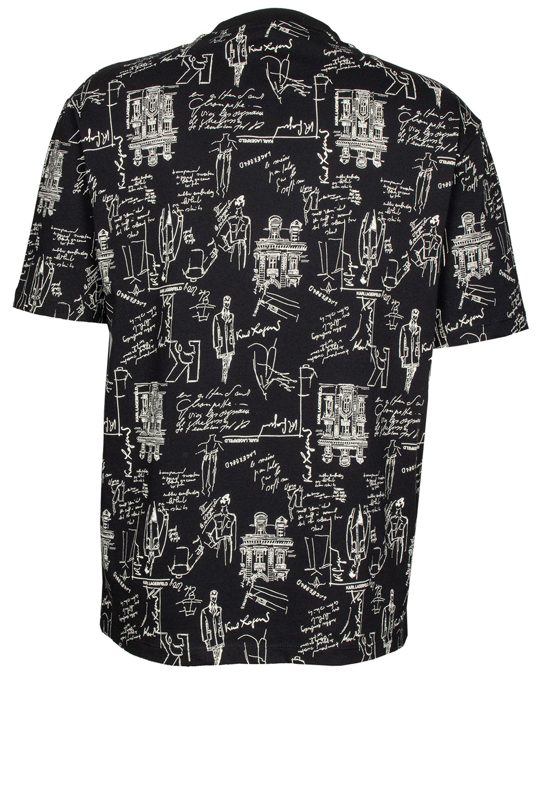 LAGERFELD T-Shirt mit Allover-Print (1-tlg)
